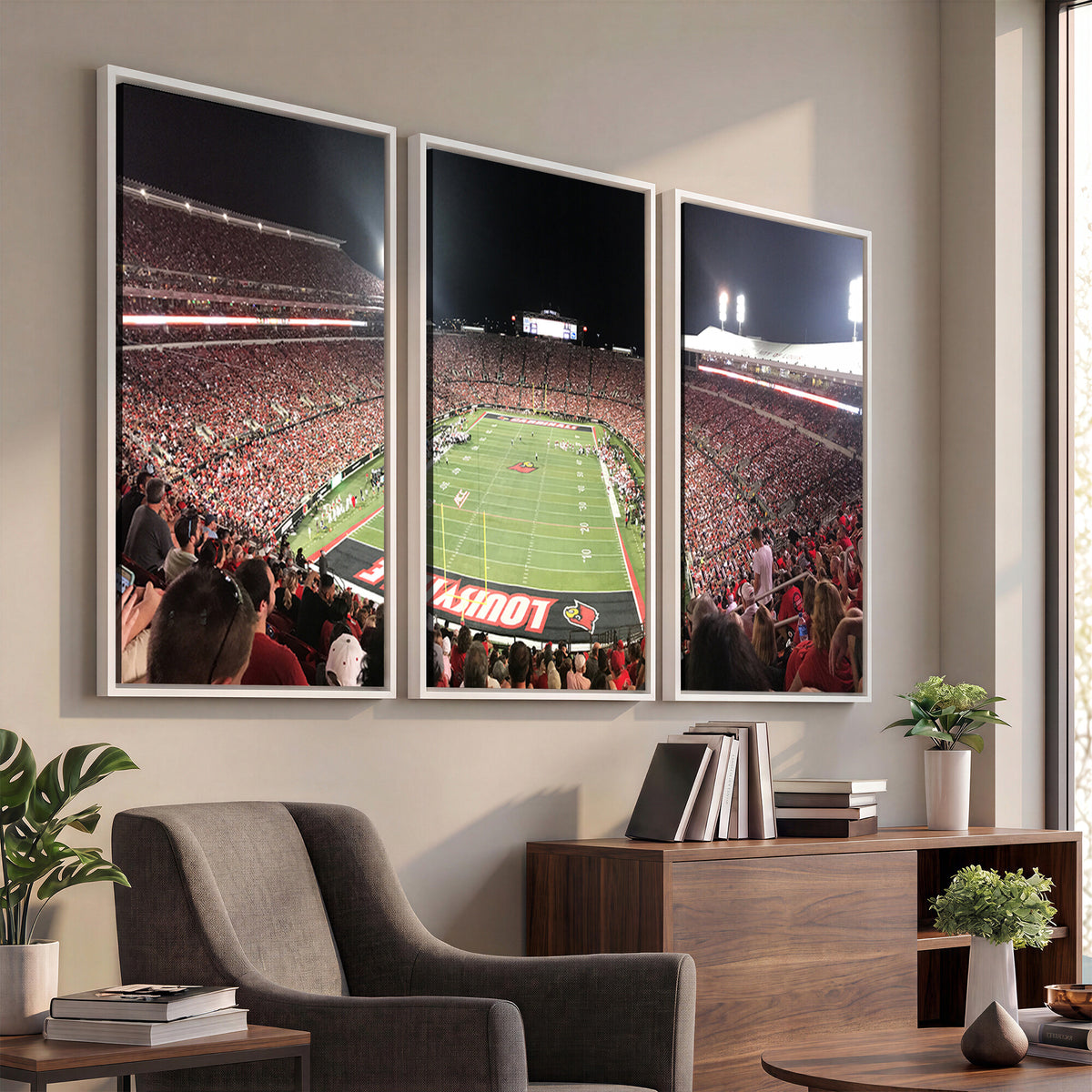 52267-MGV-CV-36X24 - University of Louisville Cardinals Football Team Print - Louisville Cardinal Stadium Wall Art Canvas