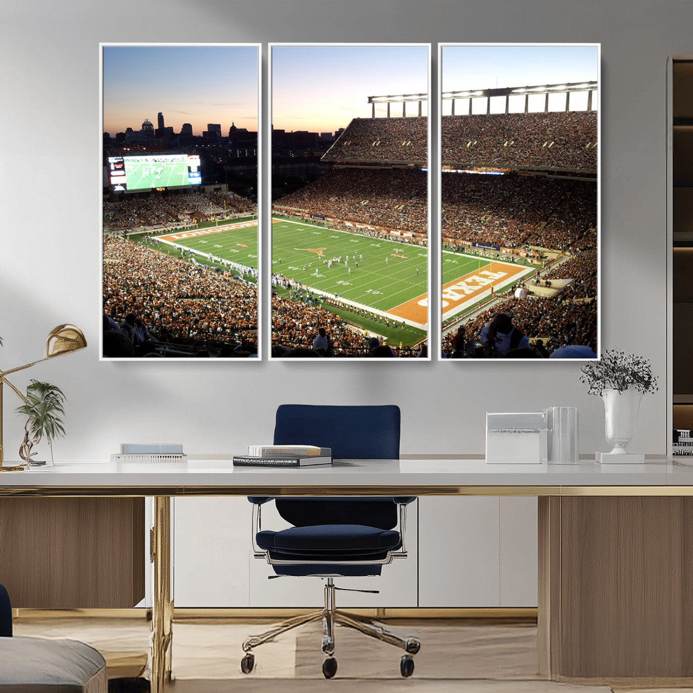 MGV-FC-48X32-3P - Darrell K Royal-Texas Memorial Stadium Canvas Wall Art - Texas Longhorns Football Match