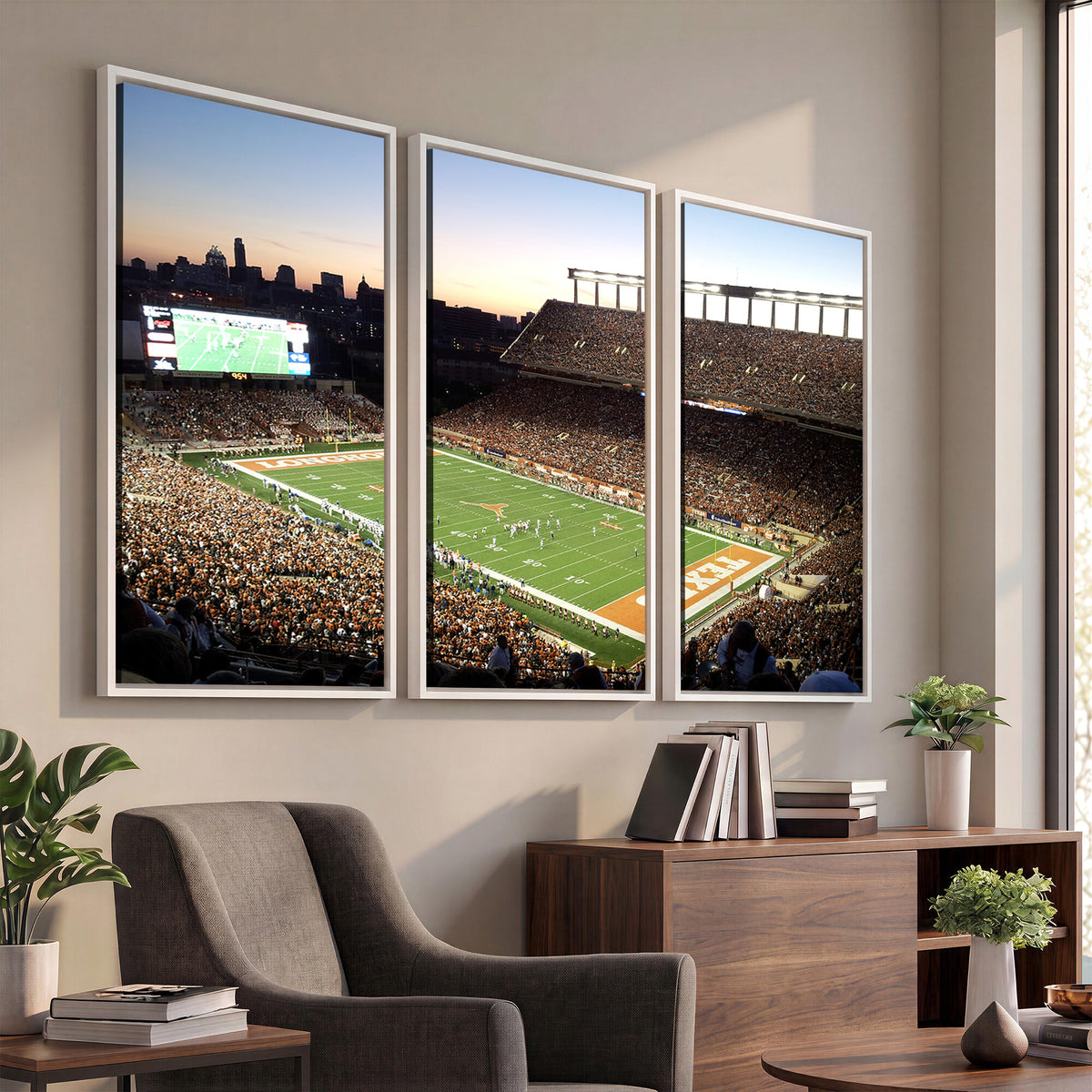 11455-MGV-CV-36X24 - Darrell K Royal-Texas Memorial Stadium Canvas Wall Art - Texas Longhorns Football Match