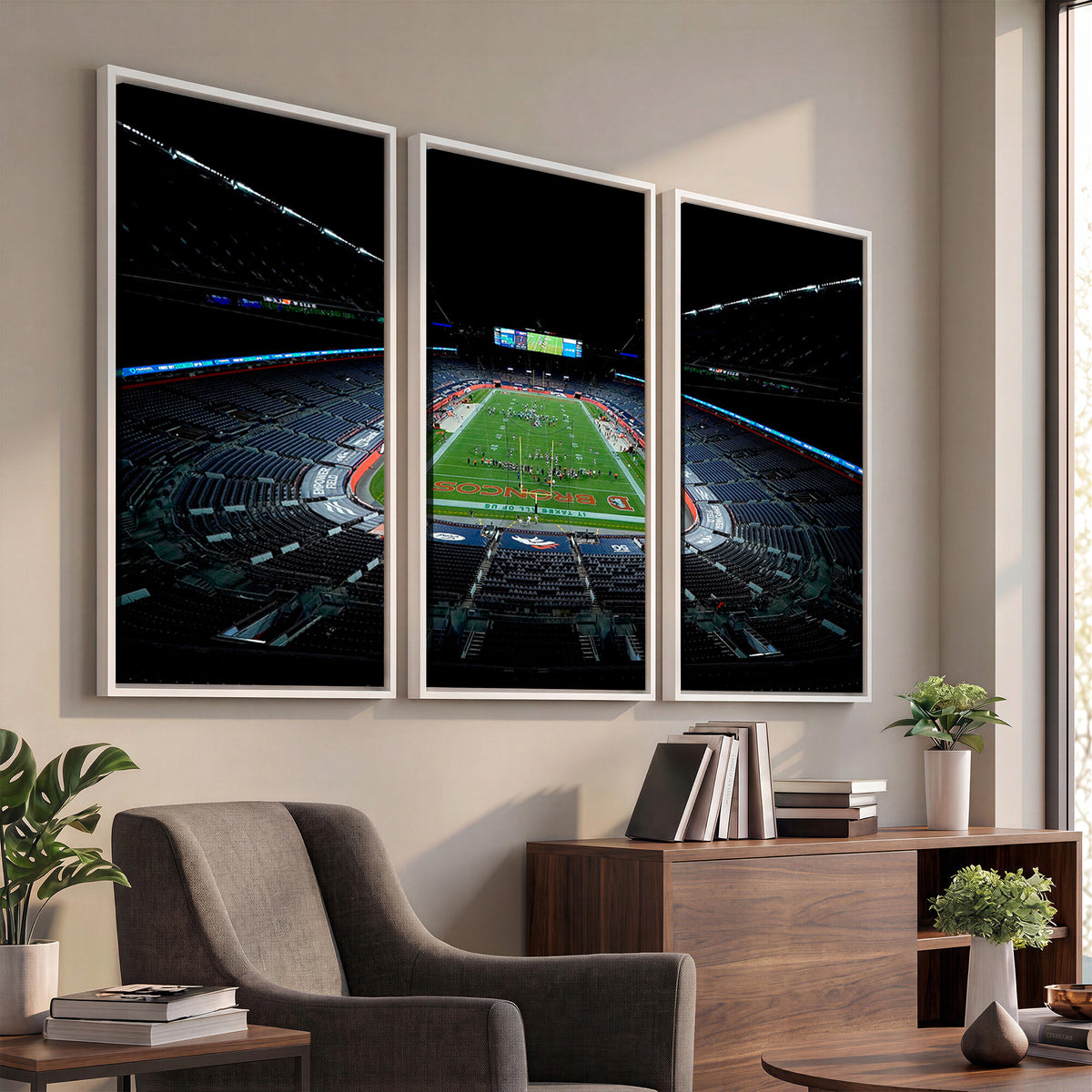 14797-MGV-CV-36X24 - Denver Broncos Football Team Print Canvas- Denver Empower Field at Mile High Stadium Wall Art Canvas