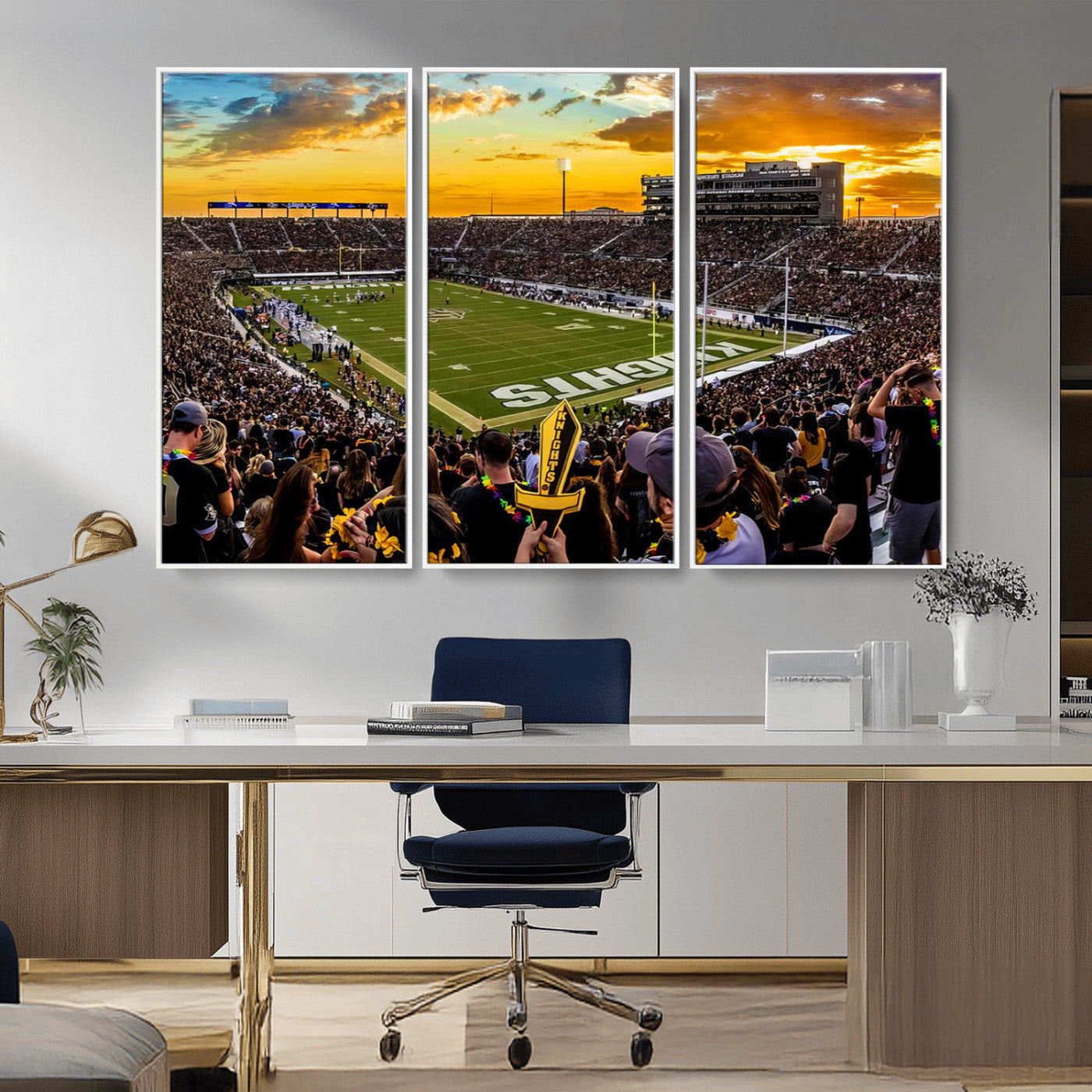 MGV-FC-48X32-3P - UCF Knights Football Team Print - Orlando FBC Mortgage Stadium, UCF Knights Wall Art Canvas Print