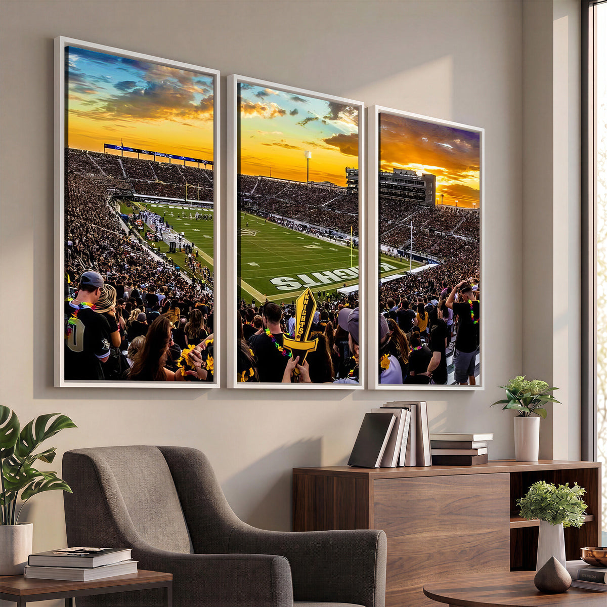 66803-MGV-CV-36X24 - UCF Knights Football Team Print - Orlando FBC Mortgage Stadium, UCF Knights Wall Art Canvas Print