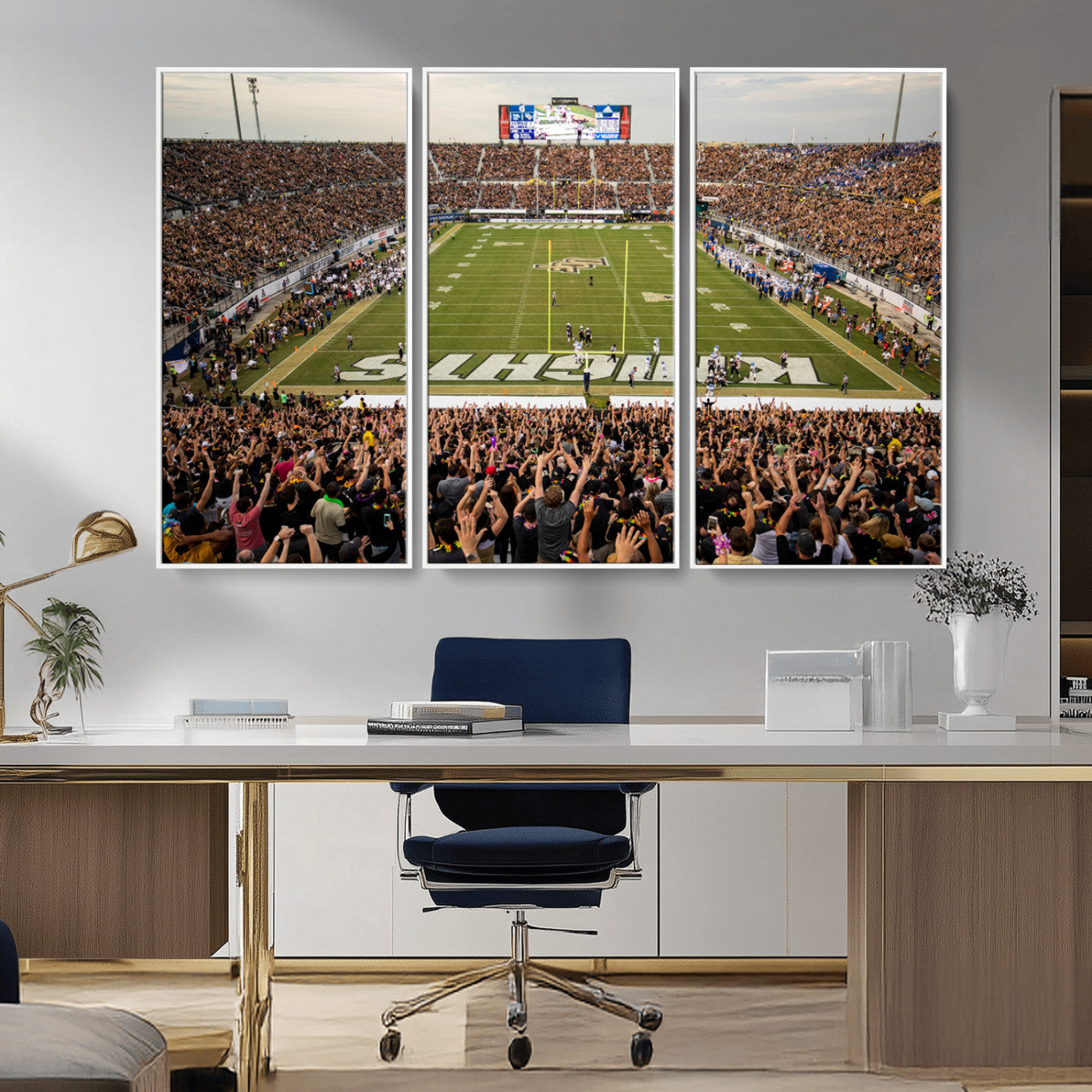 MGV-FC-48X32-3P - UCF Knights Football Team Print - Orlando FBC Mortgage Stadium Canvas Print