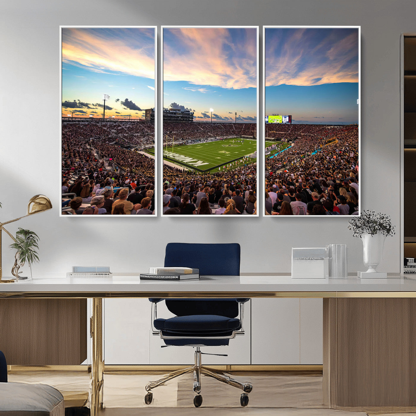 MGV-FC-48X32-3P - UCF Knights Football Team Print - Orlando FBC Mortgage Stadium Wall Art Canvas Print