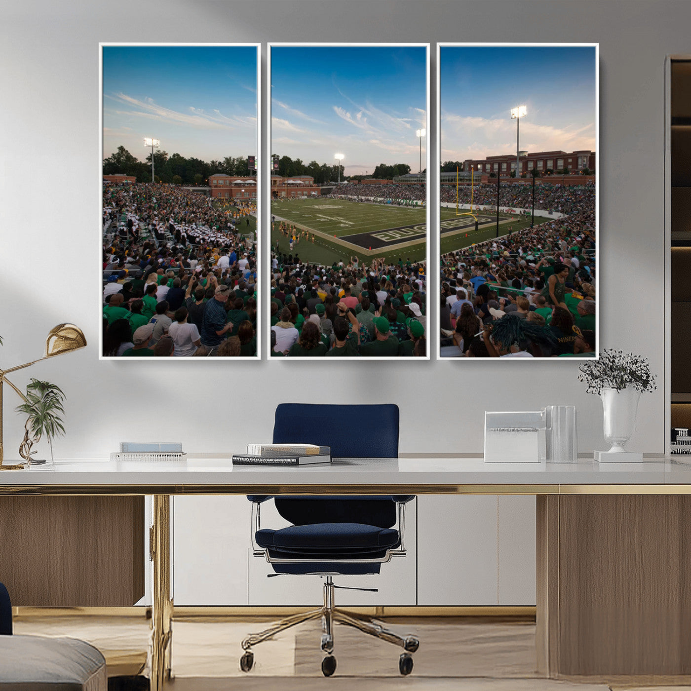MGV-FC-48X32-3P - University of Charlotte 49ers Football Team Print - Charlotte Jerry Richardson Stadium Wall Art