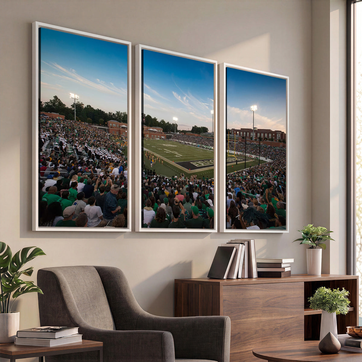 12290-MGV-CV-36X24 - University of Charlotte 49ers Football Team Print - Charlotte Jerry Richardson Stadium Wall Art