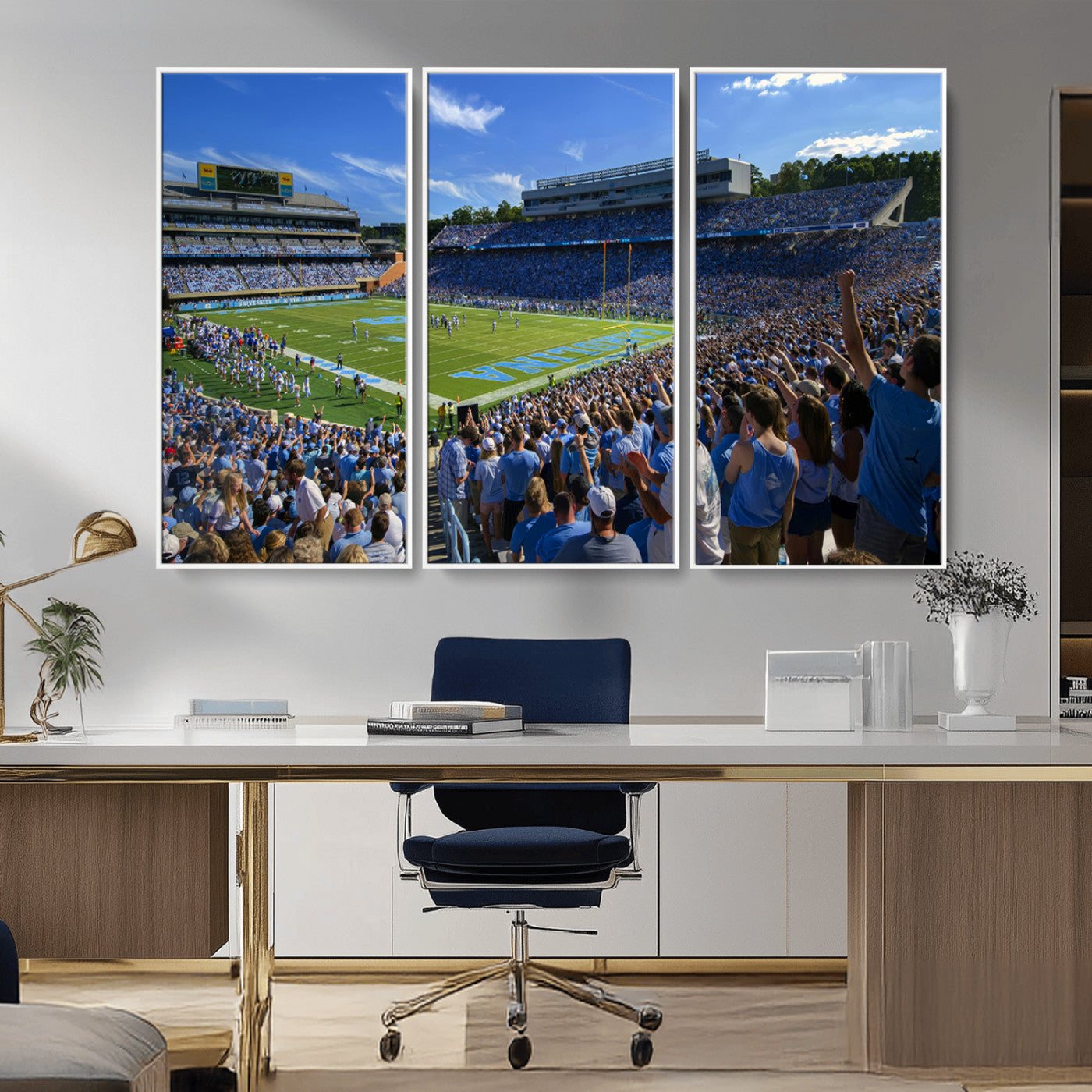MGV-FC-48X32-3P - University of North Carolina Tar Heels Team Canvas Print - Chapel Hill Kenan Memorial Stadium Wall