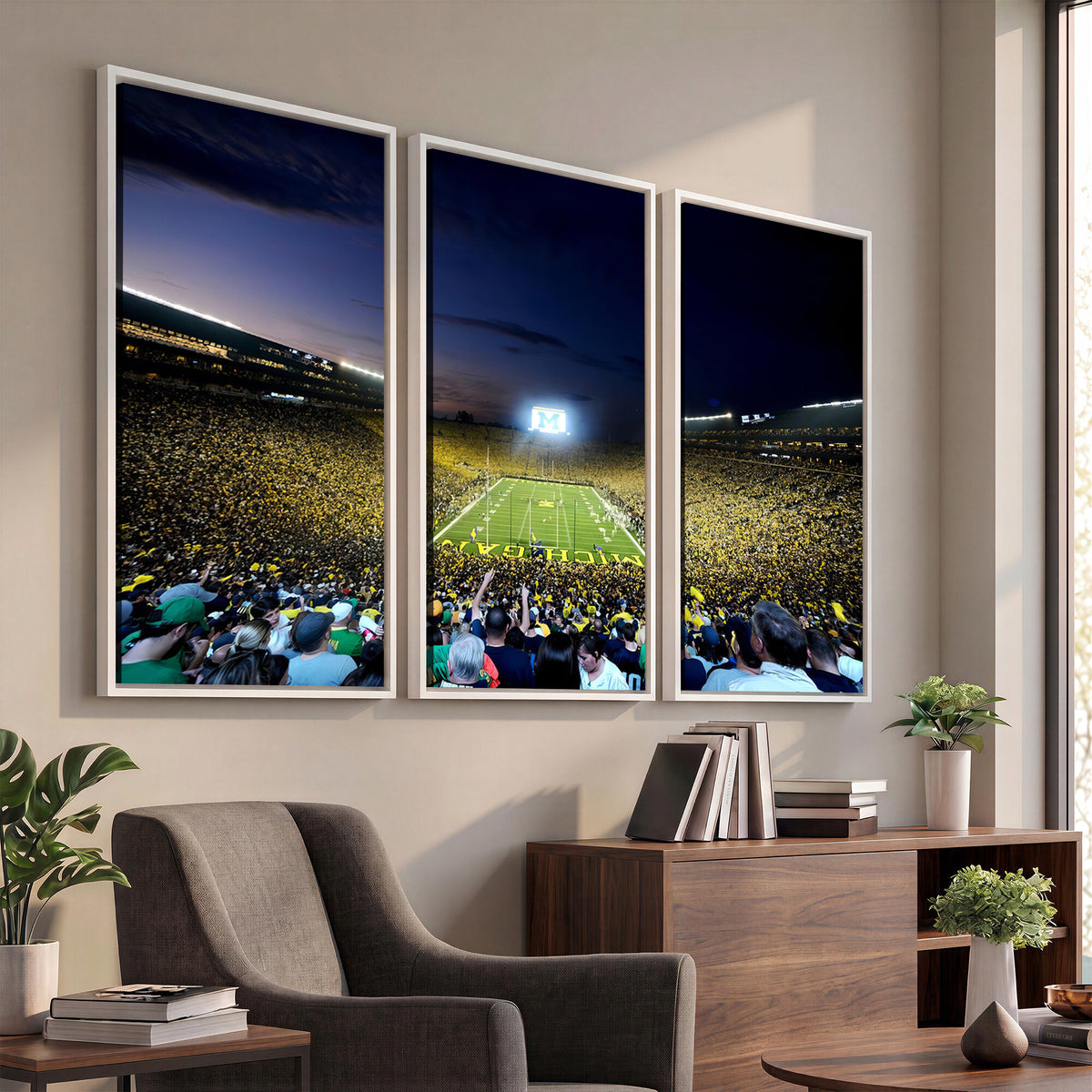 22115-MGV-CV-36X24 - University of Michigan Wolverines Football Team Print - Ann Arbor Michigan Stadium Canvas Print