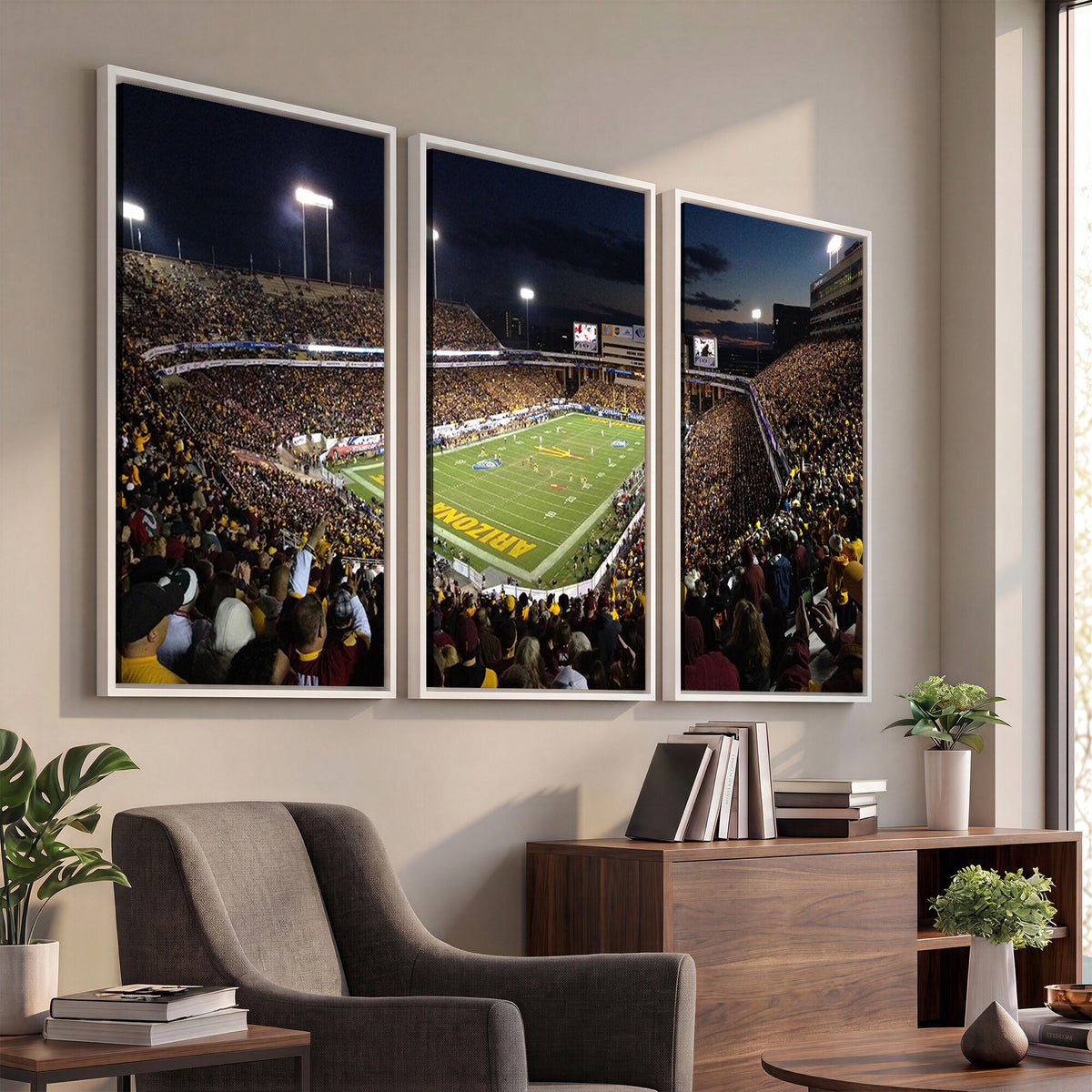 75716-MGV-CV-36X24 - ASU Sun Devils Football Team Print Canvas - Phoenix Mountain America Stadium Wall Art Canvas Print
