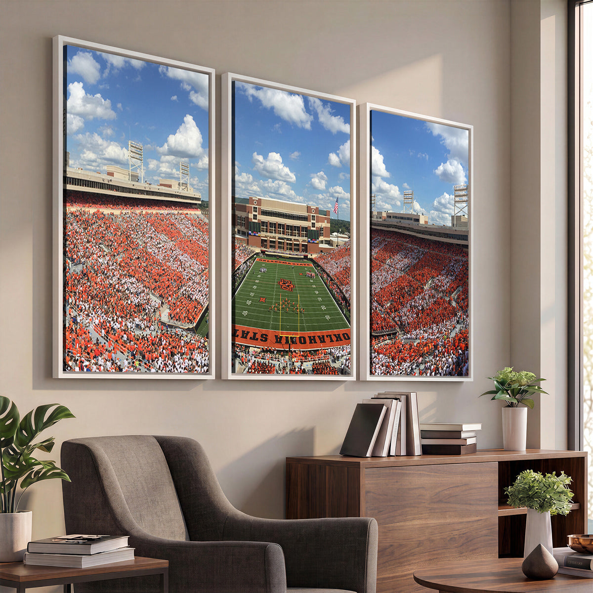 65192-MGV-CV-36X24 - Oklahoma State Cowboys Football Team Print - Stillwater Boone Pickens Stadium Wall Art Canvas Print