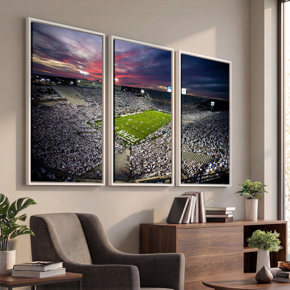 37304-MGV-CV-36X24 - Penn State Nittany Lions Football Team Print - University Park Beaver Stadium Art Canvas Print