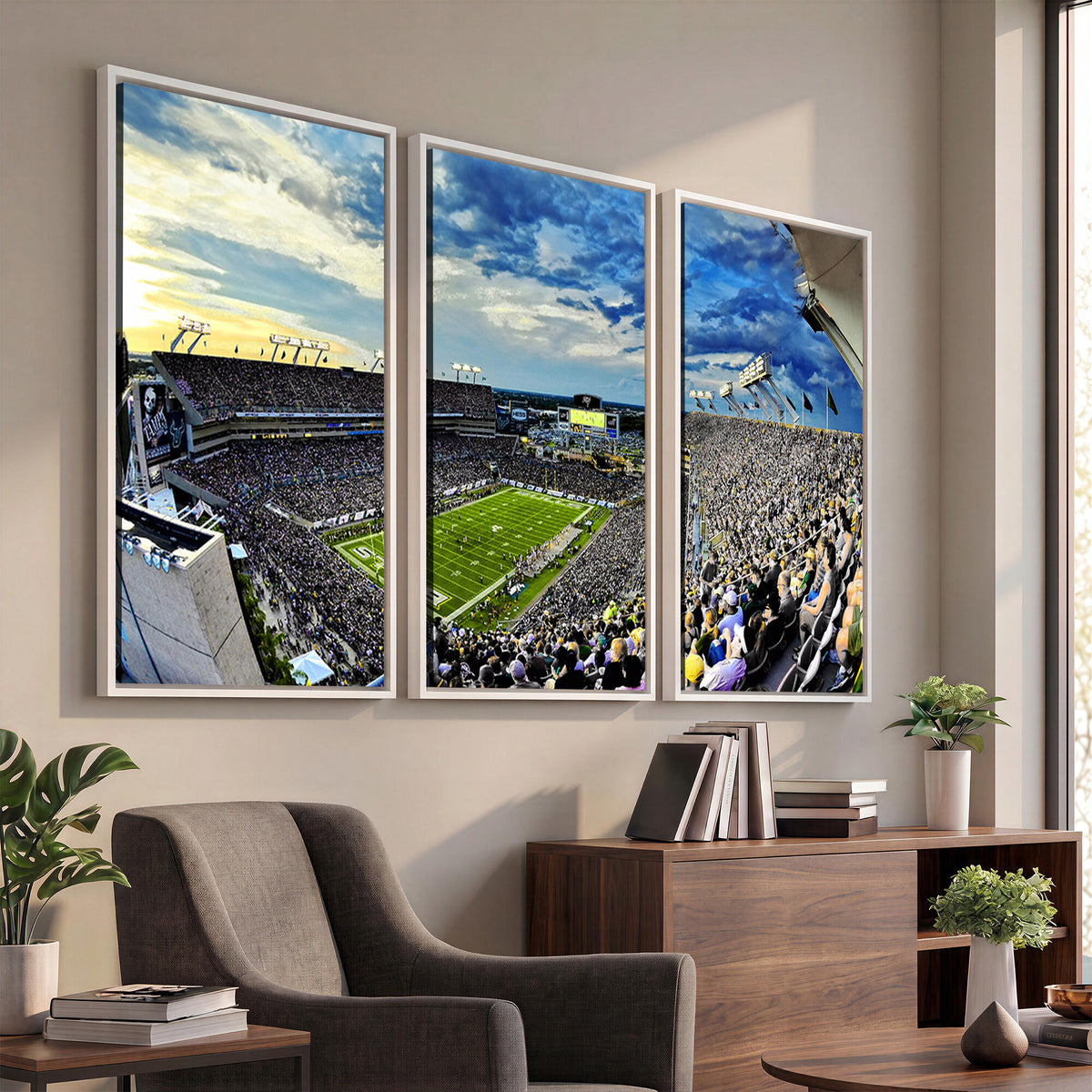 23788-MGV-CV-36X24 - Framed USF Bulls Football Team Print - Tampa Raymond James Stadium Wall Art Canvas Print