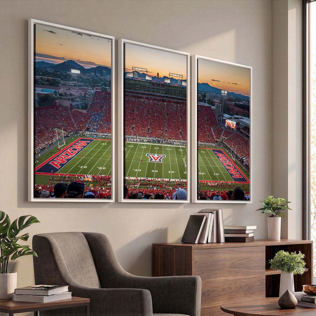 45563-MGV-CV-36X24 - Arizona Wildcats Football Team Print - Tucson Arizona Stadium Wall Art Canvas Print