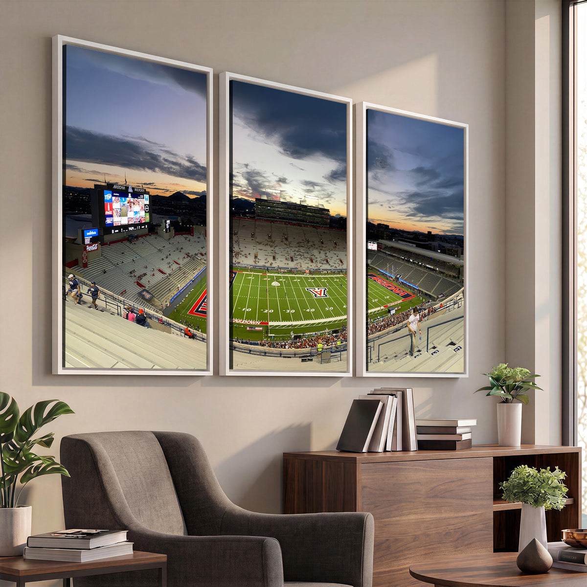 24339-MGV-CV-36X24 - Arizona Wildcats Football Team Print - Tucson Arizona Stadium Wall Art Canvas Print