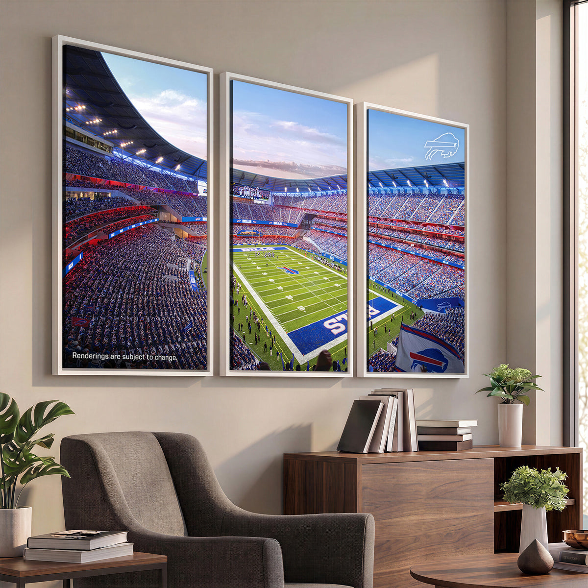 57873-MGV-CV-36X24 - Buffalo Bills Football Team Print Canvas - Buffalo Highmark Stadium Wall Art Canvas Print