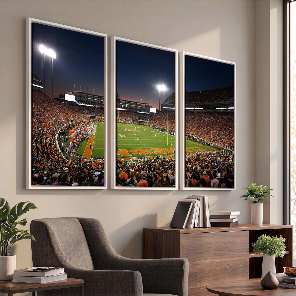 32340-MGV-CV-36X24 - Clemson University Tigers Art Print, Football Team Print