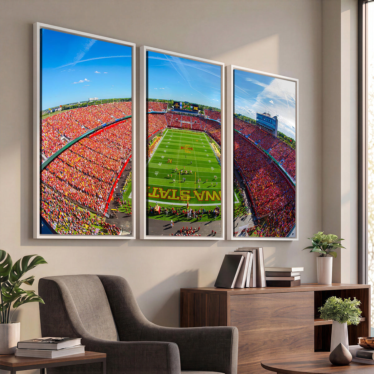 36706-PAN-FL-20X10 - Iowa State University Cyclones Football Team Print - Ames Jack Trice Stadium Art Canvas Print
