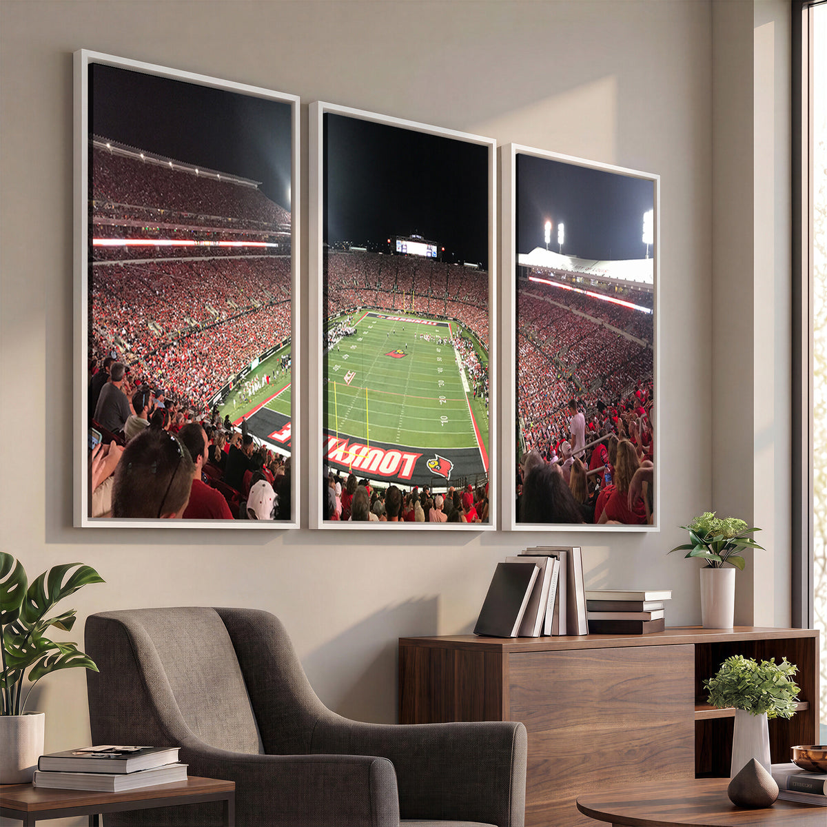 51251-PAN-FL-20X10 - University of Louisville Cardinals Football Team Print - Louisville Cardinal Stadium Wall Art Canvas