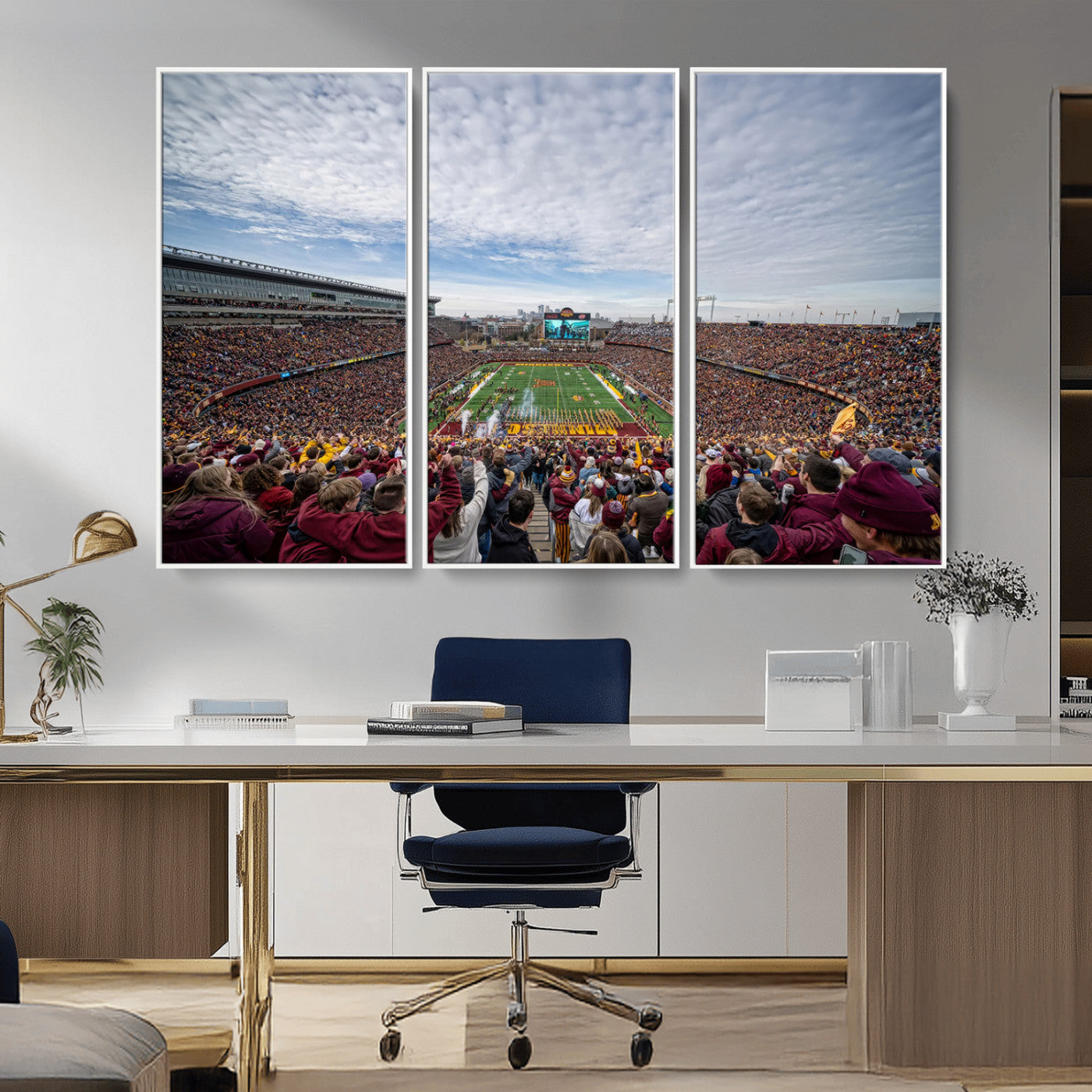 MGV-FC-48X32-3P - University of Minnesota Golden Gophers Football Team Print - Minneapolis Huntington Bank Stadium Art