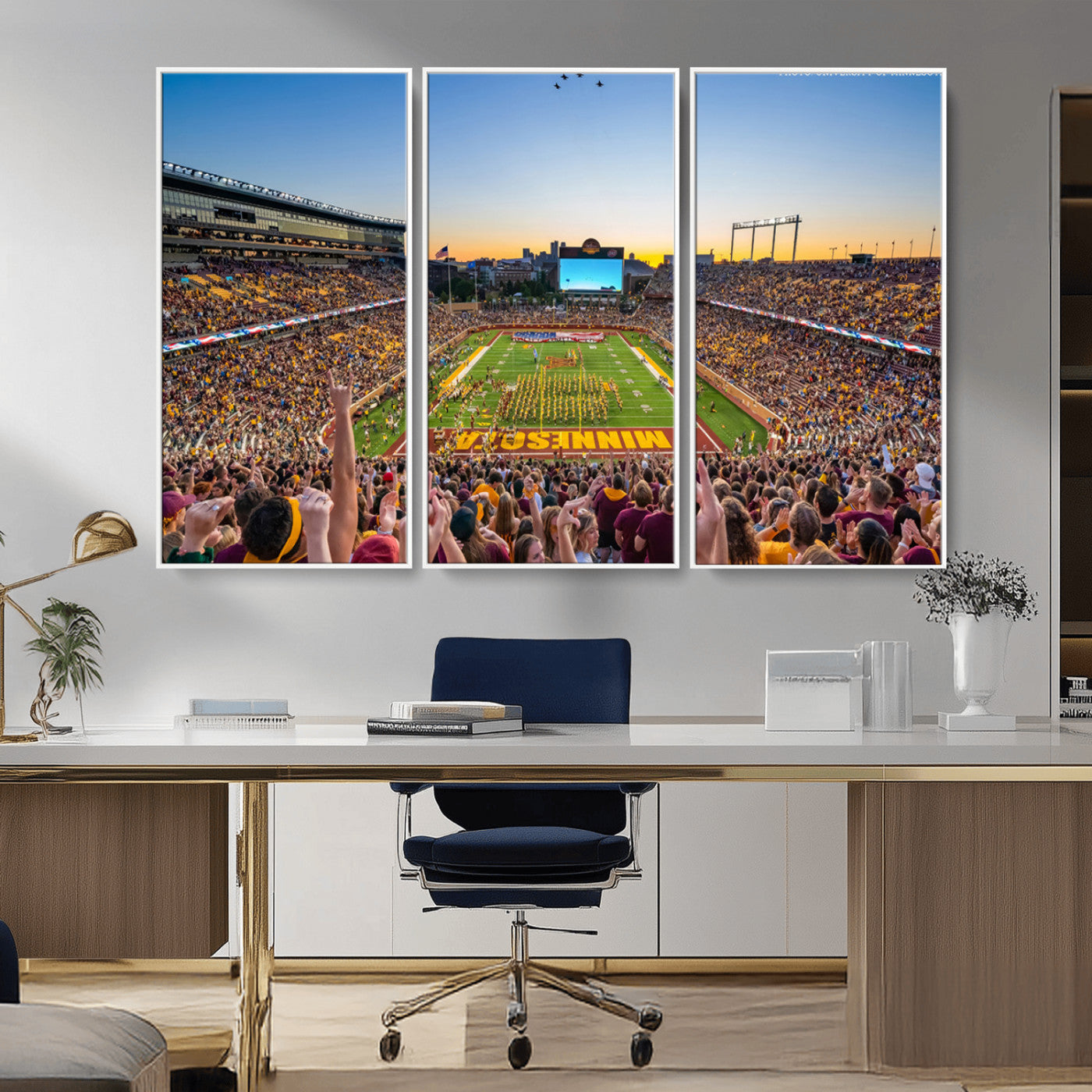 MGV-FC-48X32-3P - University of Minnesota Golden Gophers Football Team Print - Minneapolis Huntington Bank Stadium
