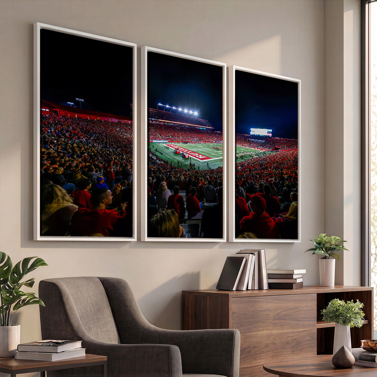 18115-PAN-FL-20X10 - Rutgers Scarlet Knights Football Team Print - SHI Stadium, Piscataway Wall Art Canvas Print