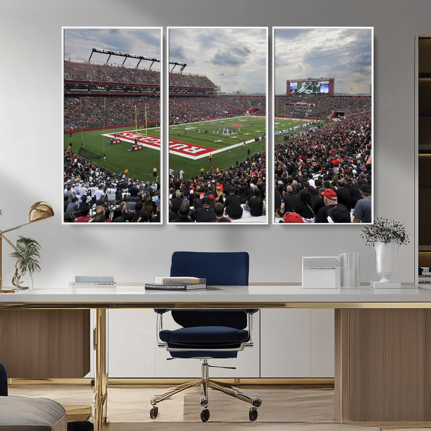 MGV-FC-48X32-3P - Rutgers Scarlet Knights Football Team Print - SHI Stadium, Piscataway Wall Art Canvas Print