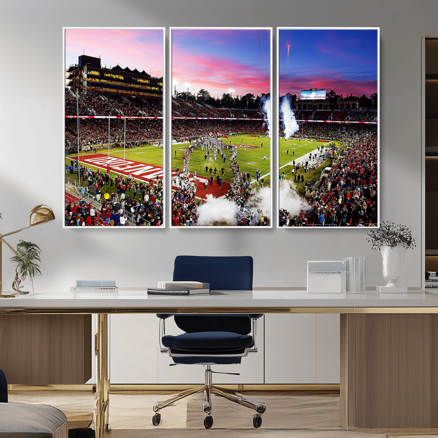 MGV-FC-48X32-3P - Stanford University Cardinal Football Team Print - Stanford Stadium Wall Art Canvas Print