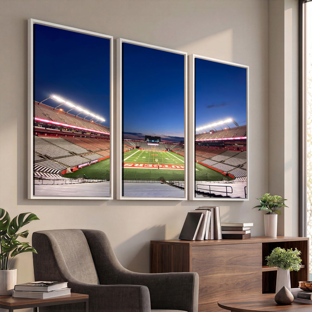 15051-MGV-CV-36X24 - Rutgers Scarlet Knights Football Team Print, Piscataway SHI Stadium