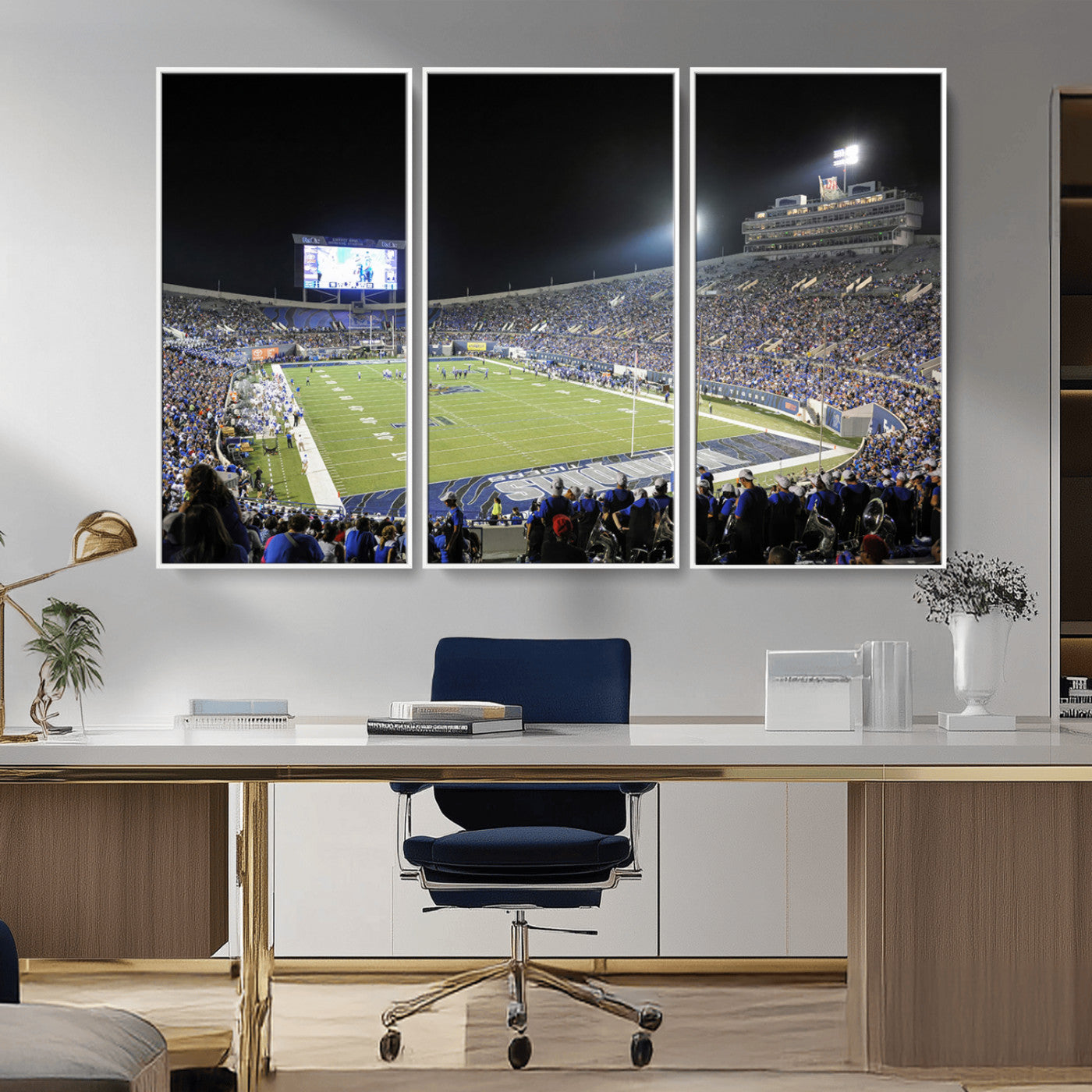 MGV-FC-48X32-3P - University of Memphis Tigers Football Team Print - Memphis Simmons Bank Liberty Stadium Wall Art