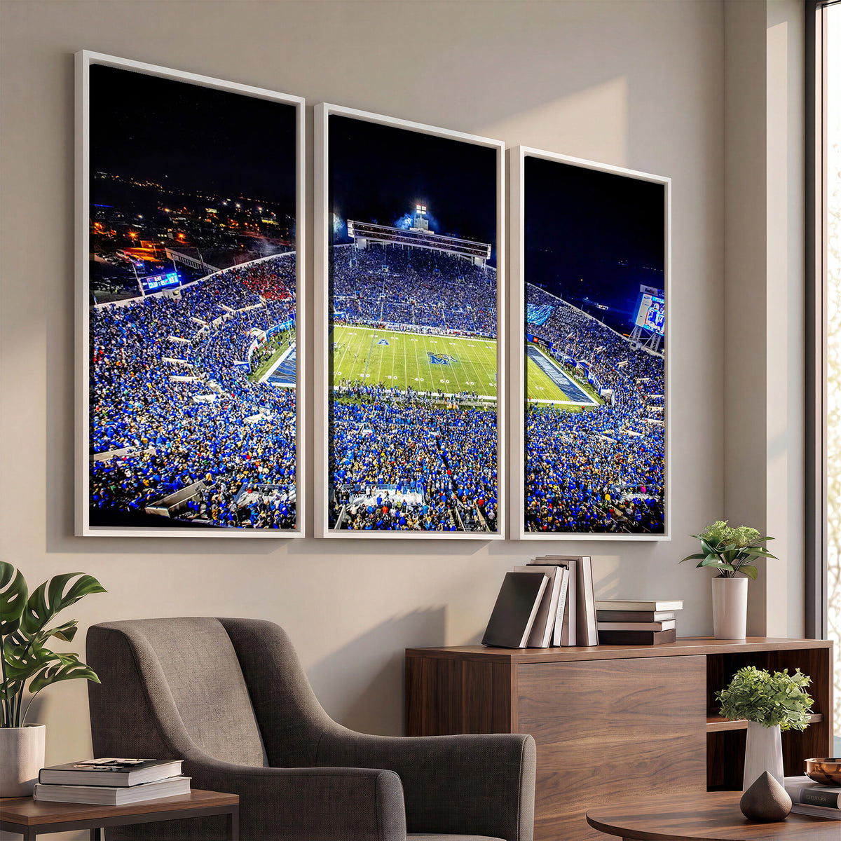 11665-PAN-FL-20X10 - University of Memphis Tigers Football Team Print - Memphis Simmons Bank Liberty Stadium Wall Art