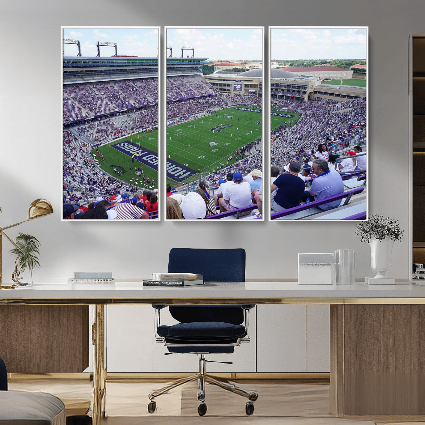 MGV-FC-48X32-3P - The Texas Christian University TCU Horned Frogs Football Team Print - Fort Worth Amon G. Carter