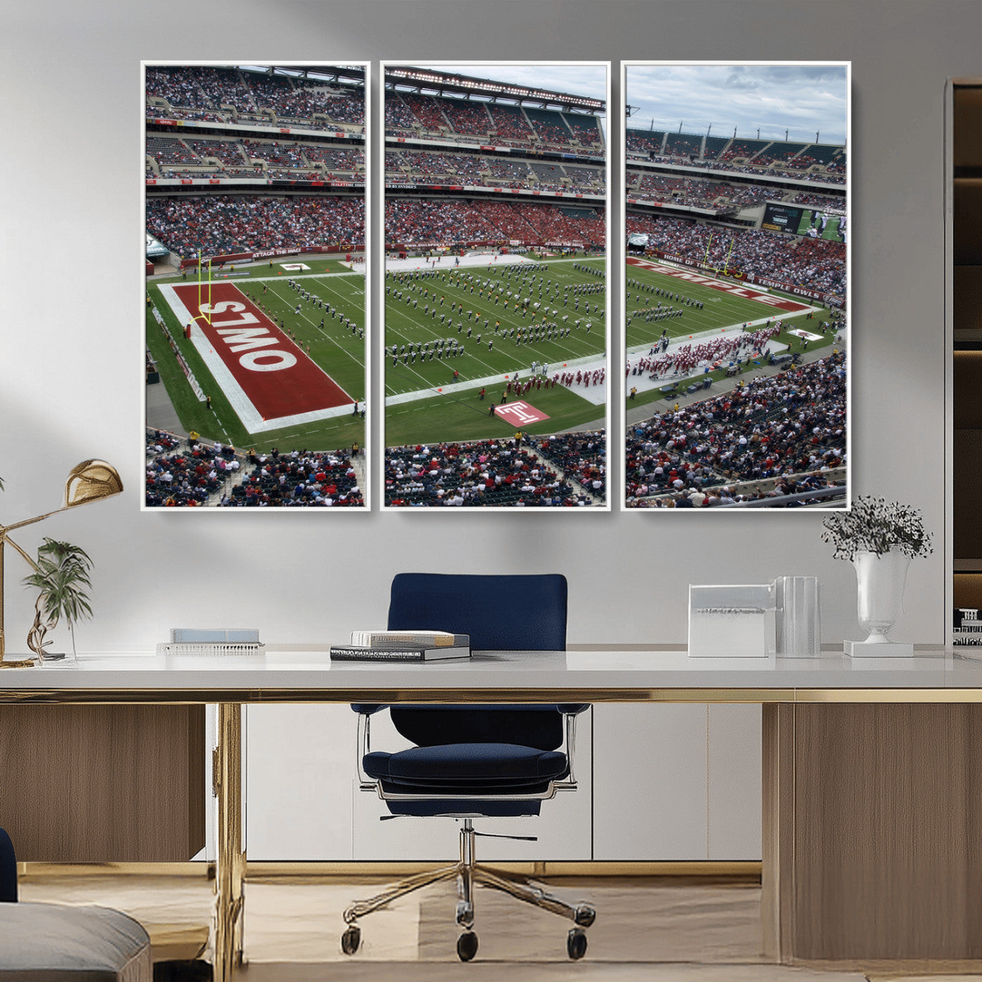 MGV-FC-48X32-3P - The Temple University Owls Athletics Team Print - Philadelphia Lincoln Financial Field Stadium Wall