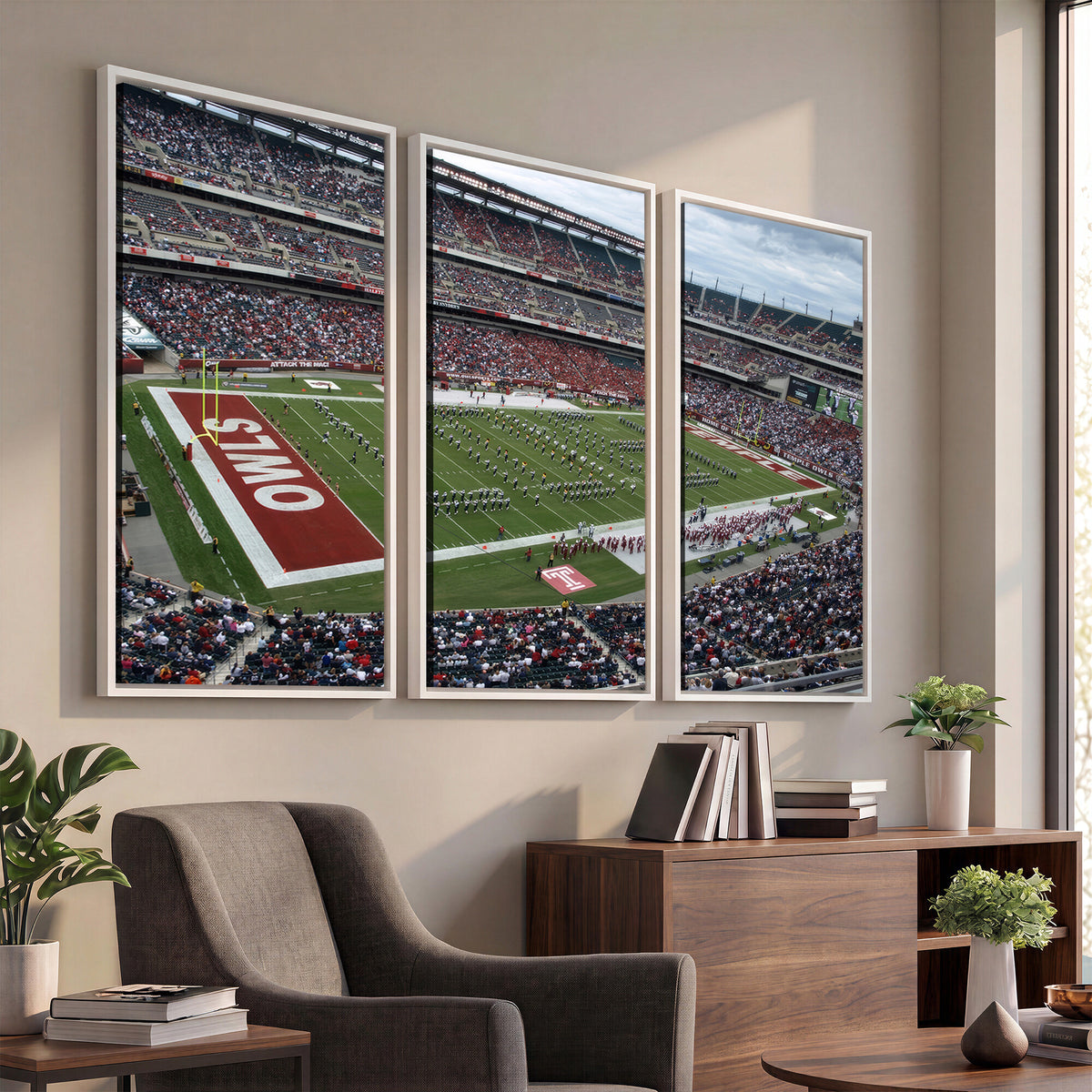 15310-PAN-FL-20X10 - The Temple University Owls Athletics Team Print - Philadelphia Lincoln Financial Field Stadium Wall