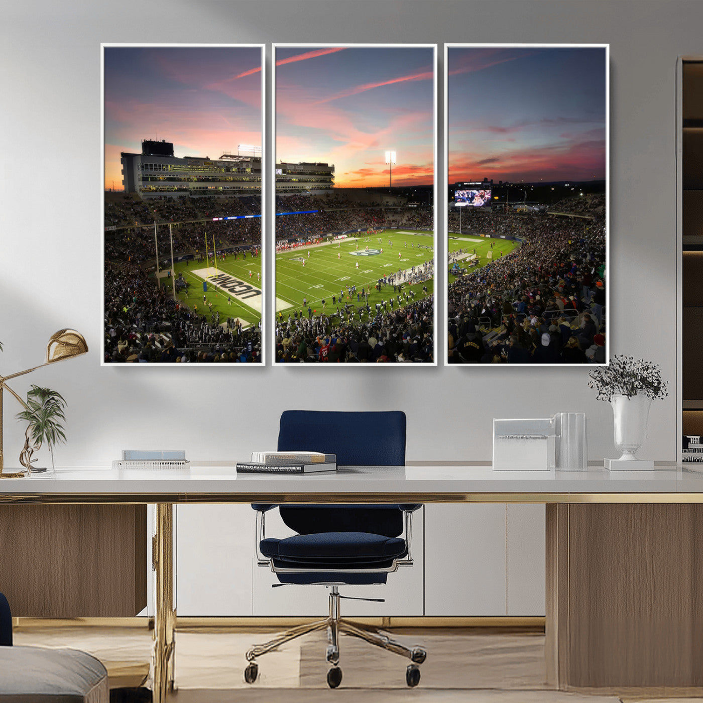 MGV-FC-48X32-3P - The University of Connecticut UCONN Huskies Football Team Print - East Hartford Pratt & Whitney