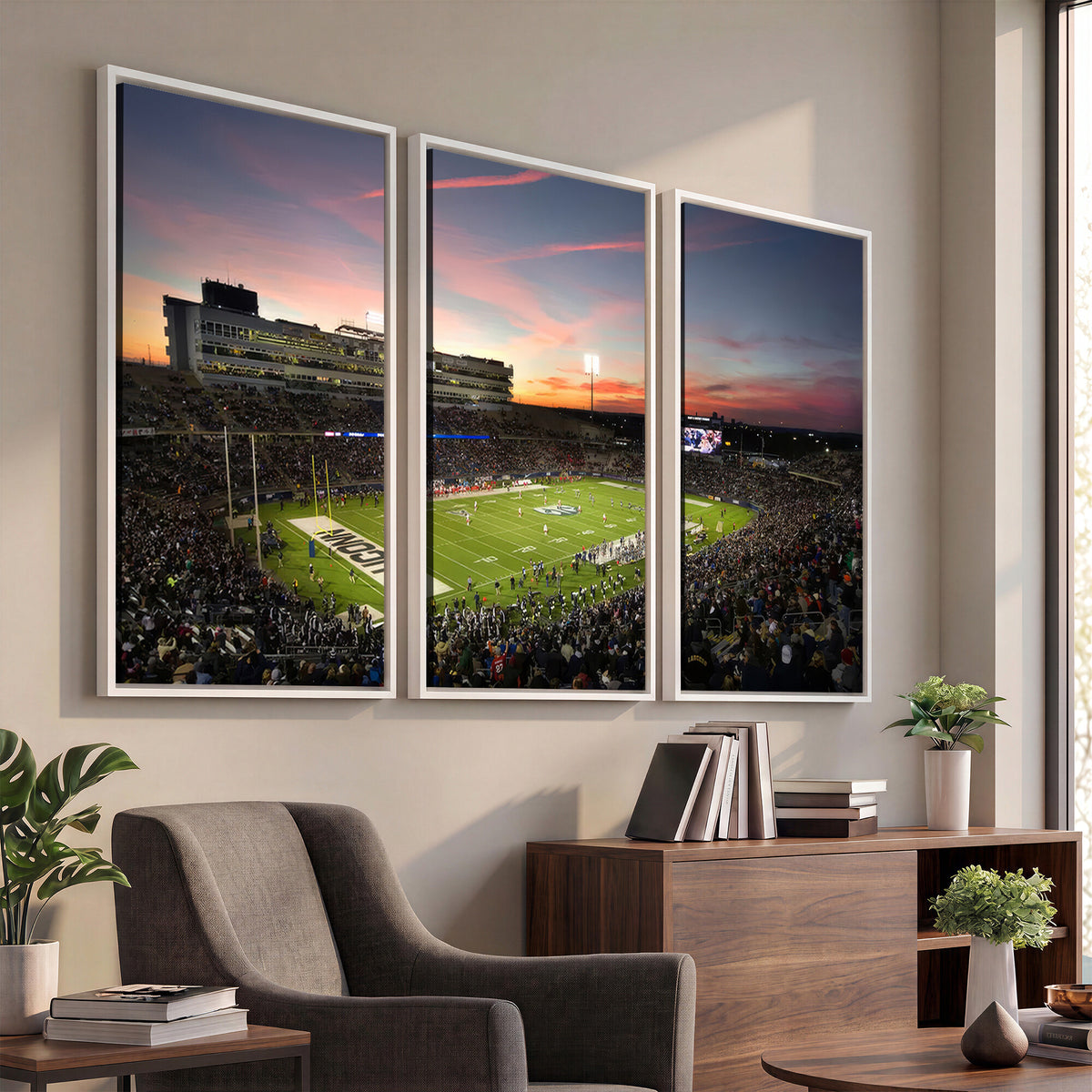 64416-MGV-CV-36X24 - The University of Connecticut UCONN Huskies Football Team Print, Framed and Ready to Hang