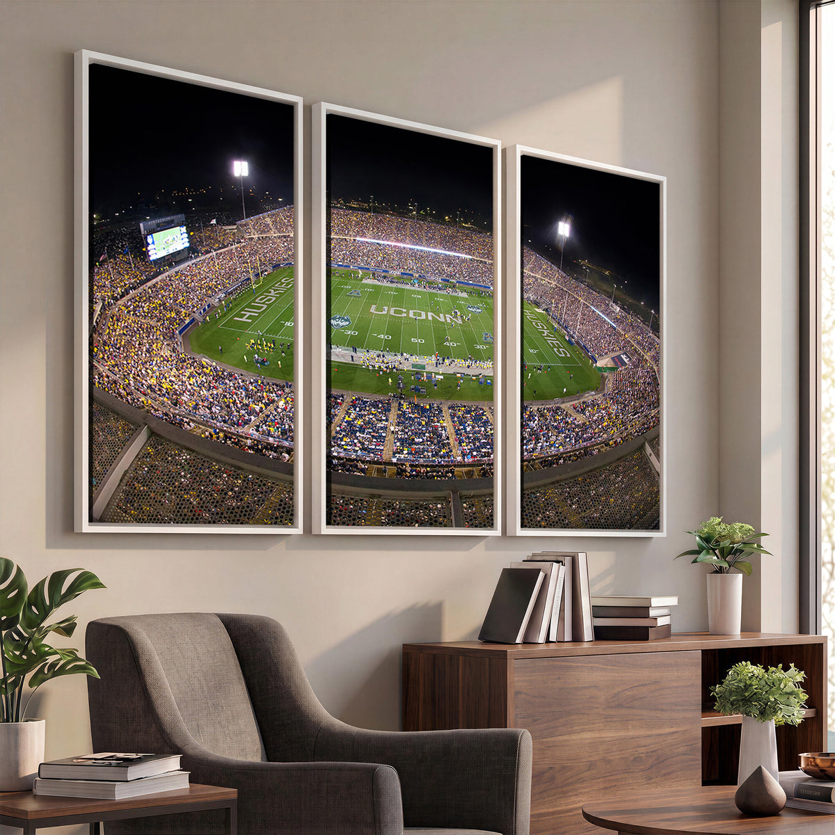 52855-MGV-CV-36X24 - The University of Connecticut UCONN Huskies Football Team Print, East Hartford