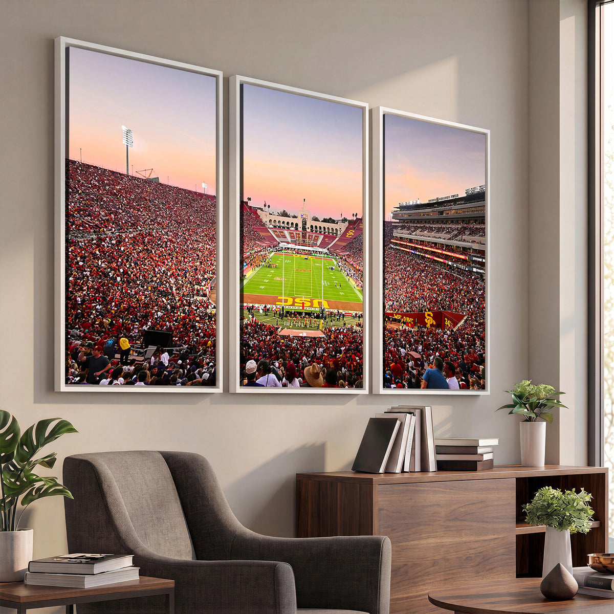 39904-MGV-CV-36X24 - The University of Southern California USC Trojans Football Team Print, Home Bar Wall Decor