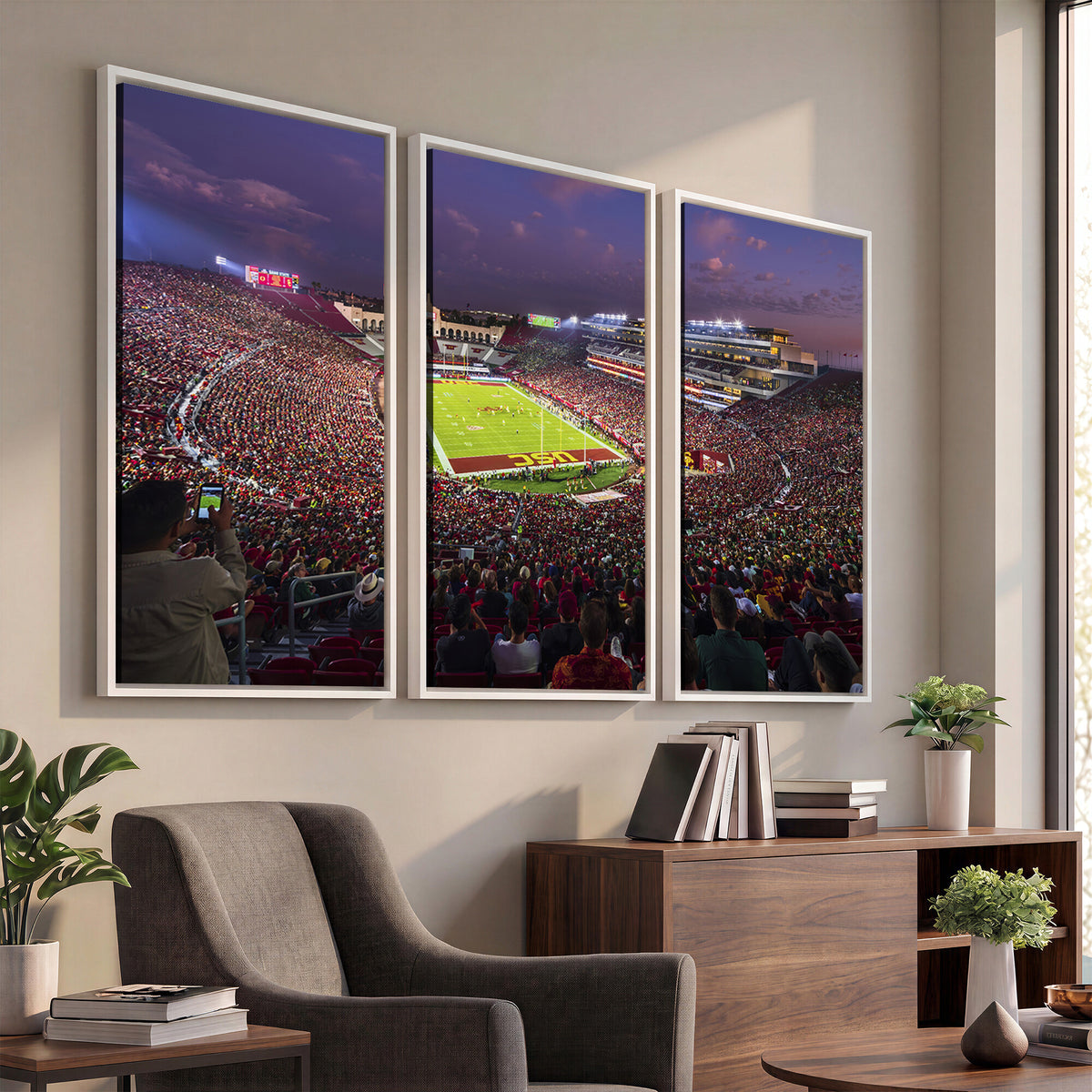 73373-MGV-CV-36X24 - The University of Southern California USC Trojans Football Team Print, Extra Large Game Room Wall Decor