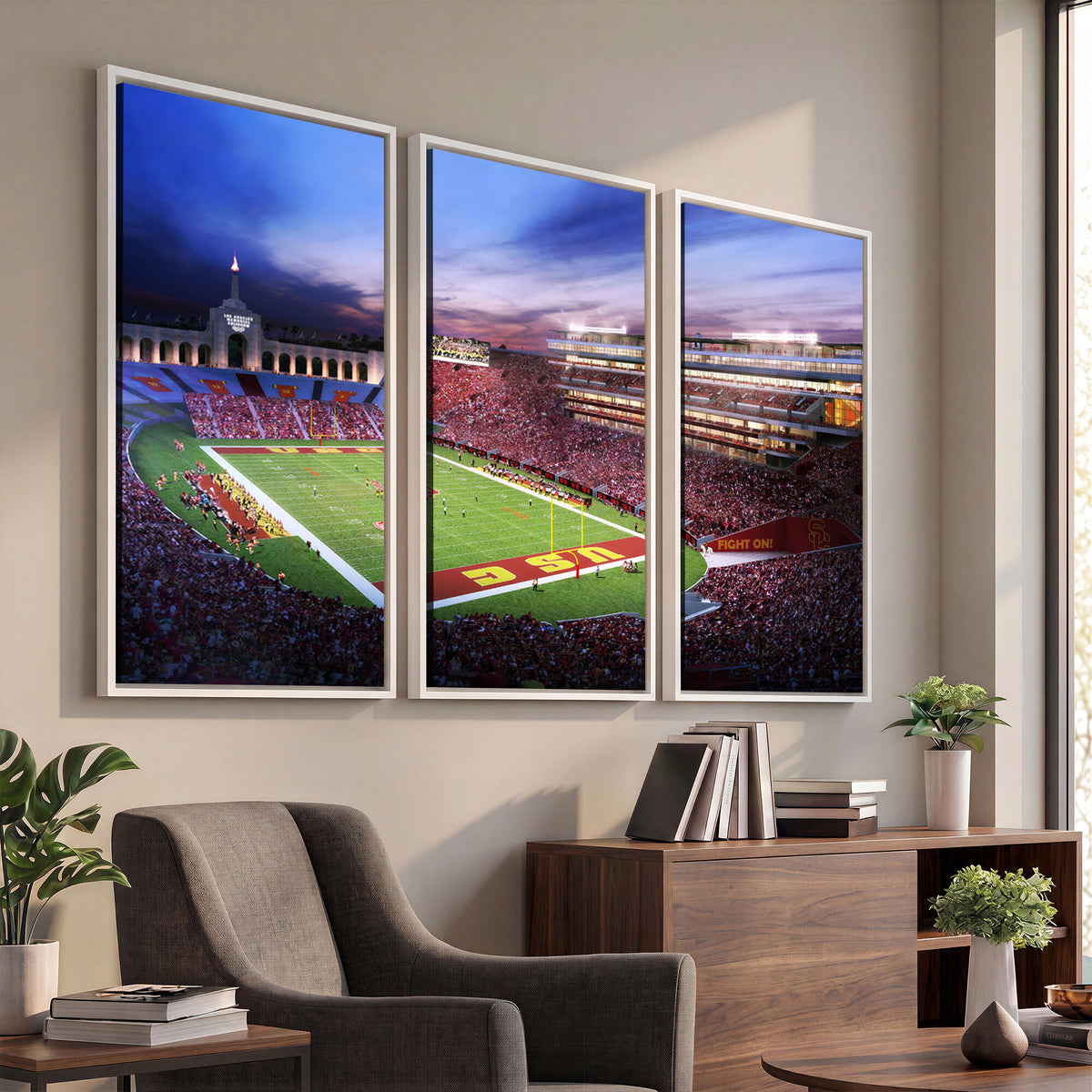 71879-MGV-CV-36X24 - The University of Southern California USC Trojans Football Team Print, Framed and Ready to Hang