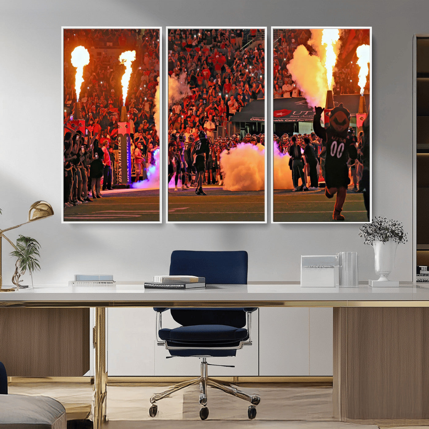 MGV-FC-48X32-3P - The University of Texas at San Antonio Roadrunners Football Team Print - San Antonio Alamodome Wall