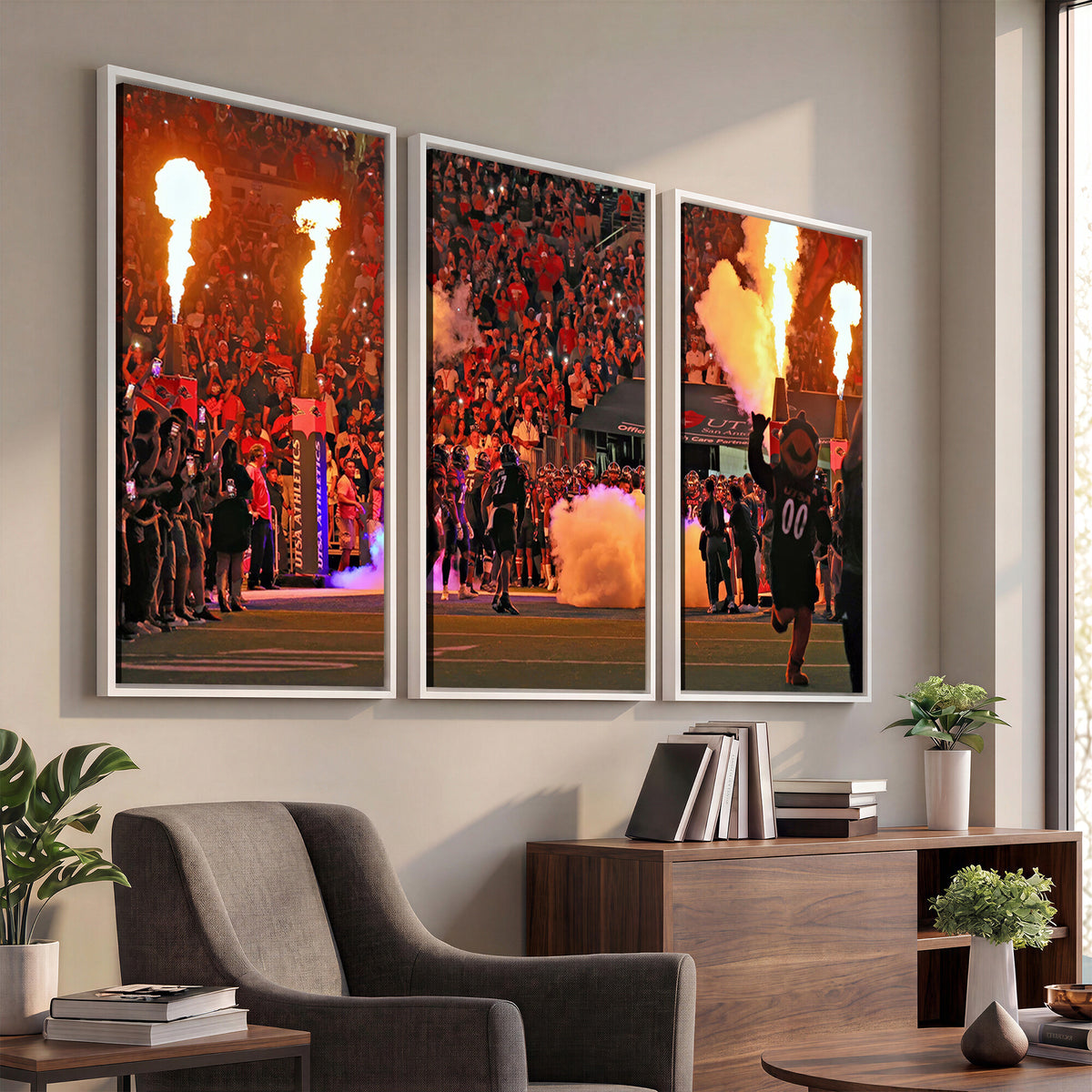 98664-MGV-CV-36X24 - The University of Texas at San Antonio Roadrunners Football Team Print, Extra Large Game Room Wall Decor