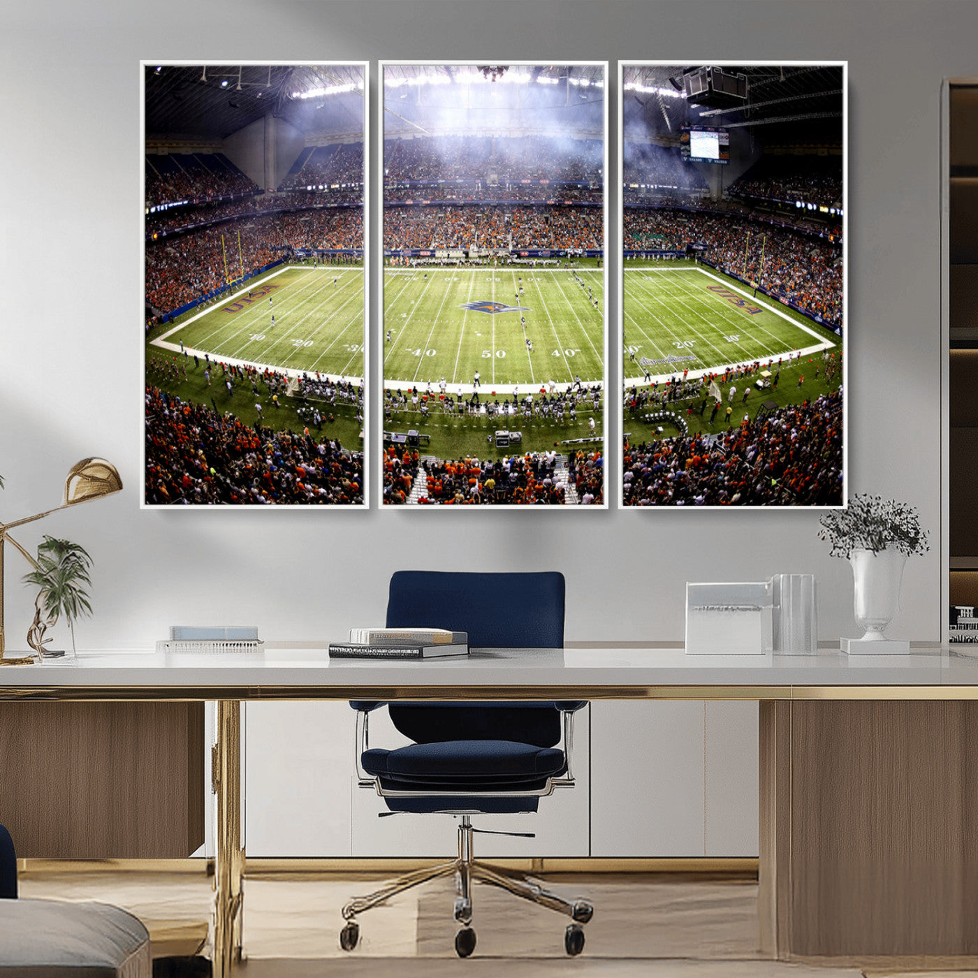 MGV-FC-48X32-3P - The University of Texas at San Antonio Roadrunners Football Team Print - San Antonio Alamodome Wall
