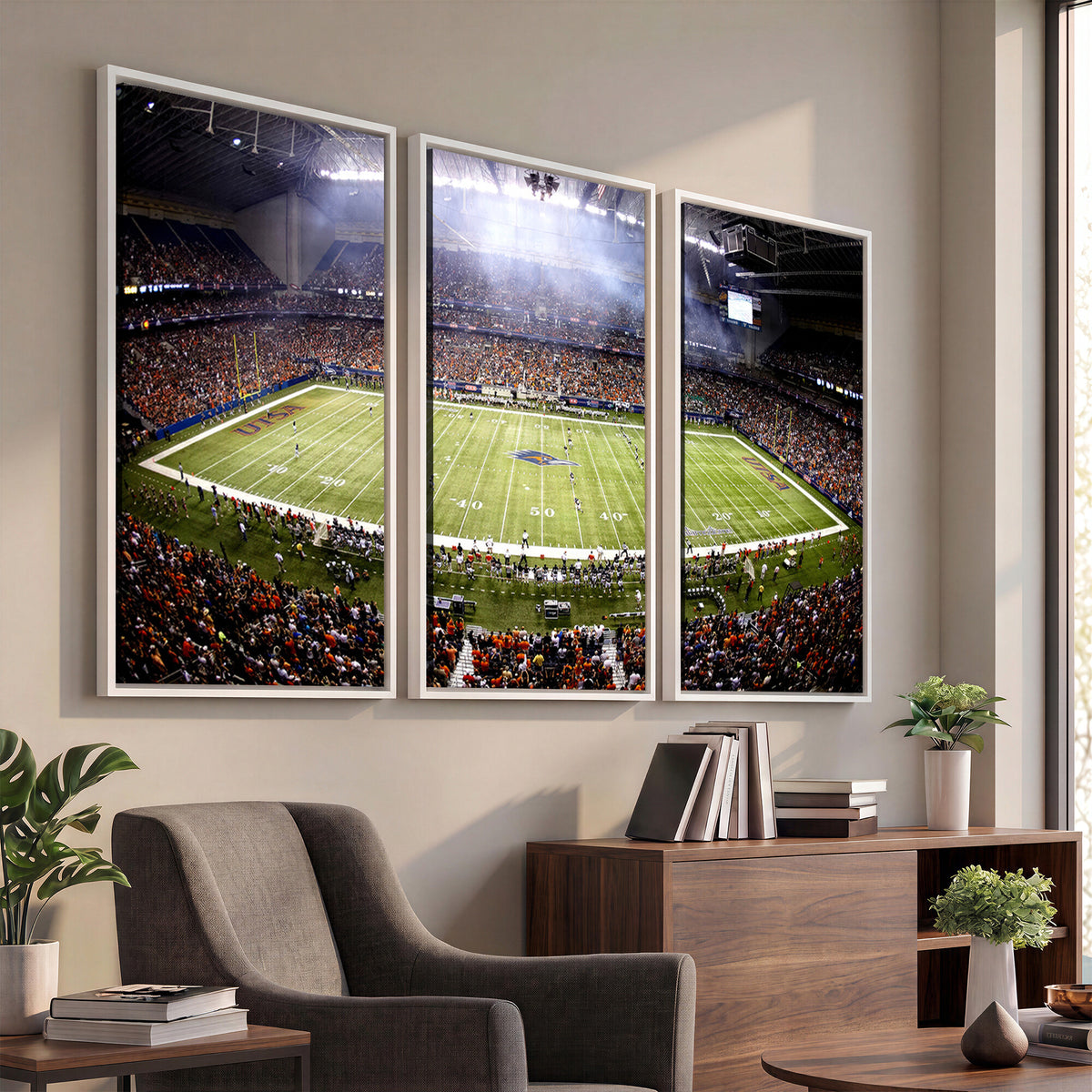 46972-MGV-CV-36X24 - The University of Texas at San Antonio Roadrunners Football Team Print, Framed and Ready to Hang