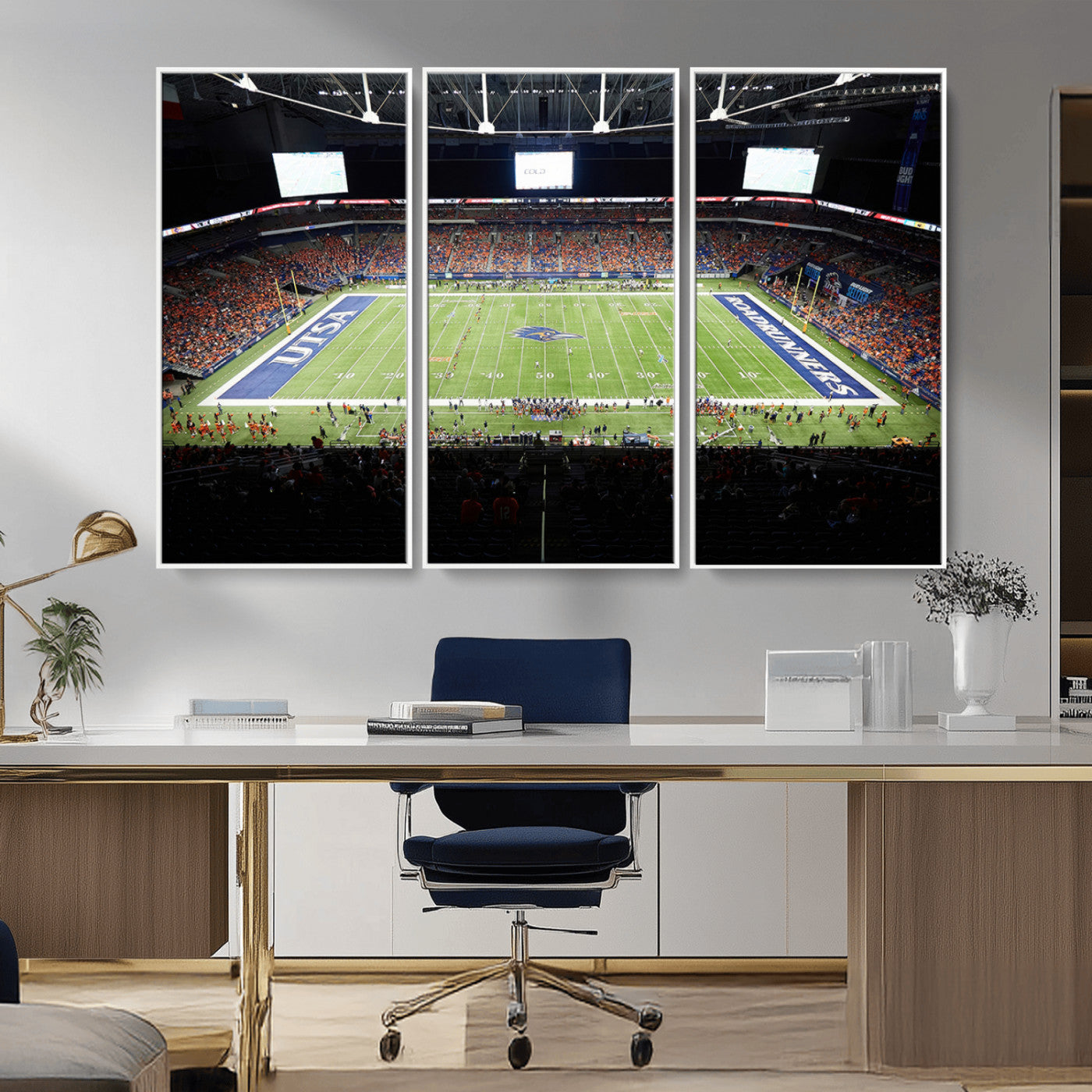 MGV-FC-48X32-3P - The University of Texas at San Antonio Roadrunners Football Team Print - San Antonio Alamodome Wall