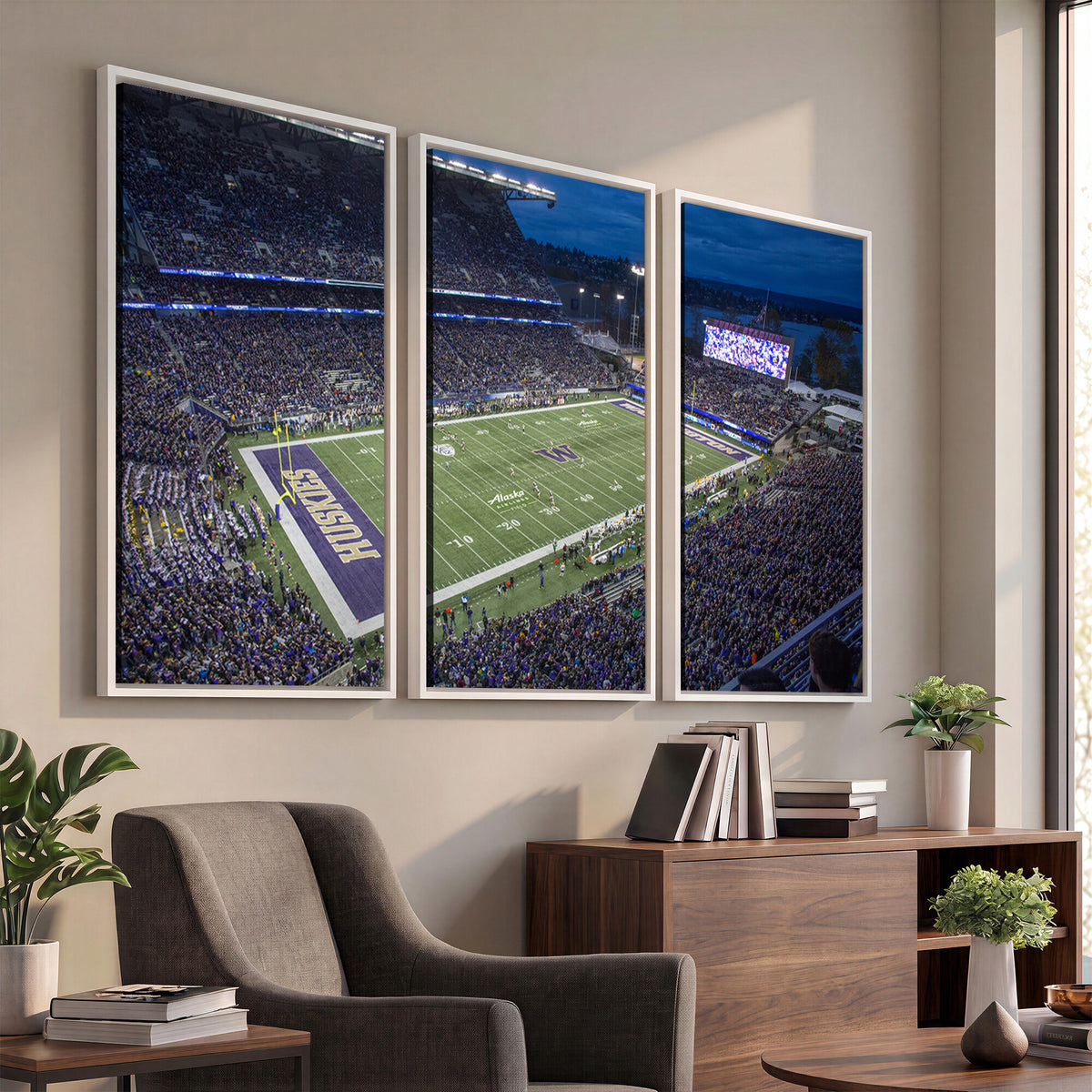 84780-MGV-CV-36X24 - The University of Washington Huskies Football Team Print, Framed and Ready to Hang