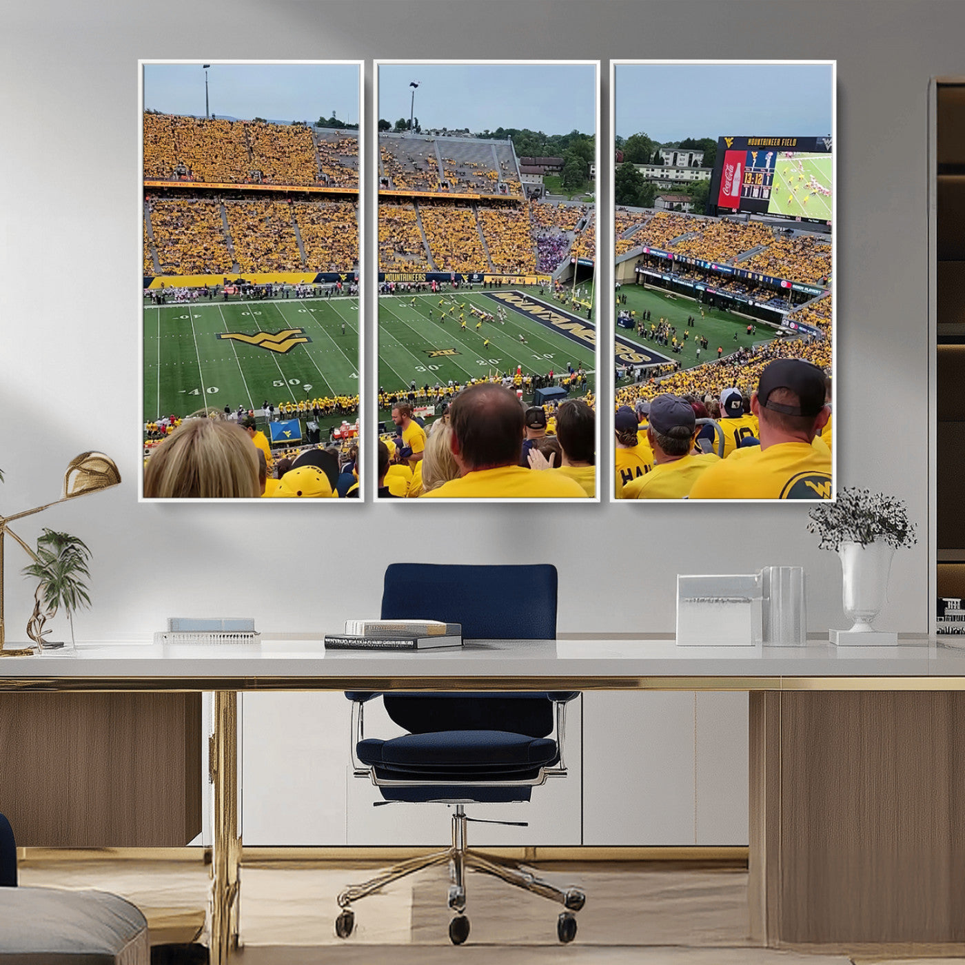 MGV-FC-48X32-3P - Puskar Stadium Canvas Print Wall Art - Morgantown Print - West Virginia University Mountaineers