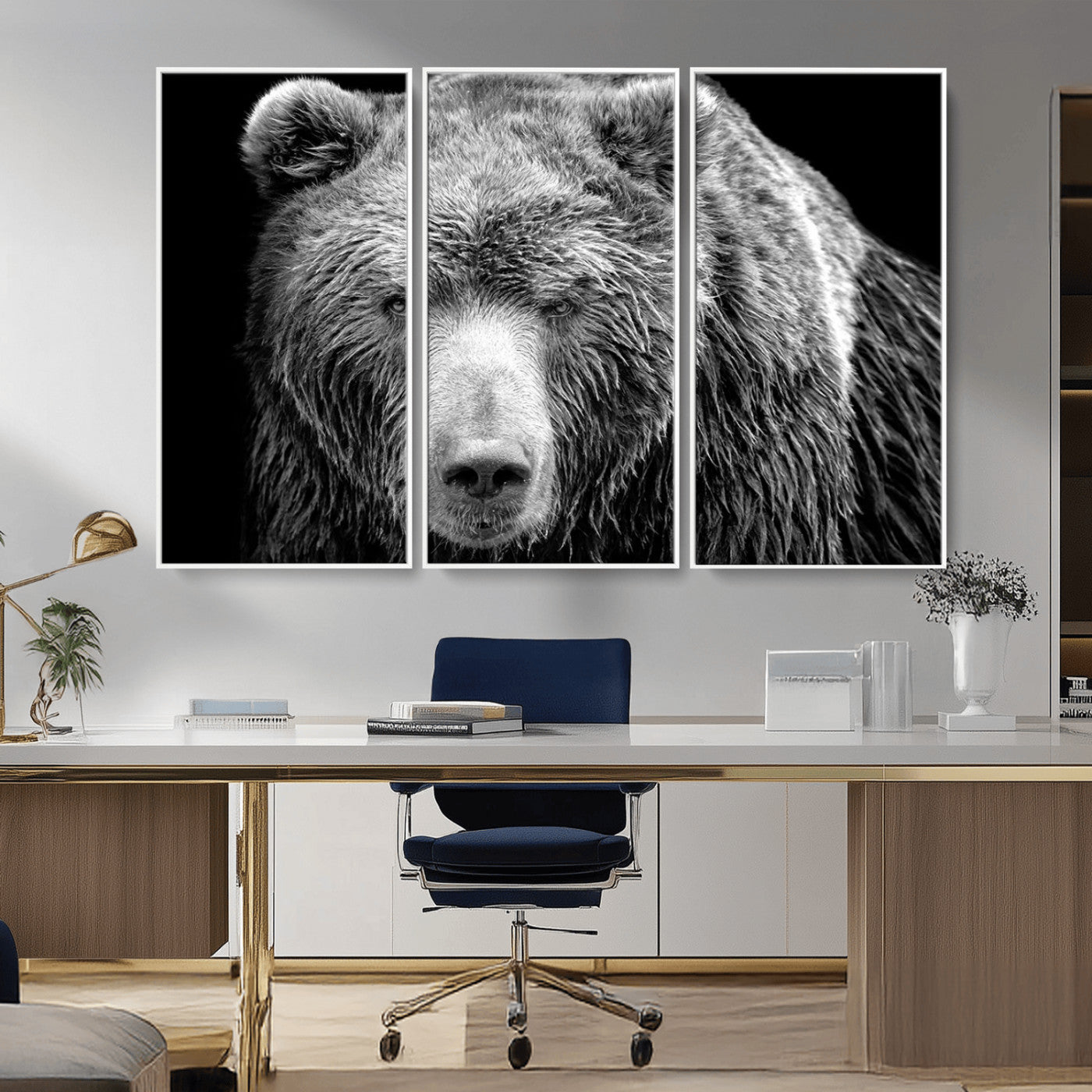MGV-FC-48X32-3P - 399 Grizzly Bear Canvas Print | Ready to Hang Wall Art | Rustic Farmhouse & Cabin Decor | Wildlife