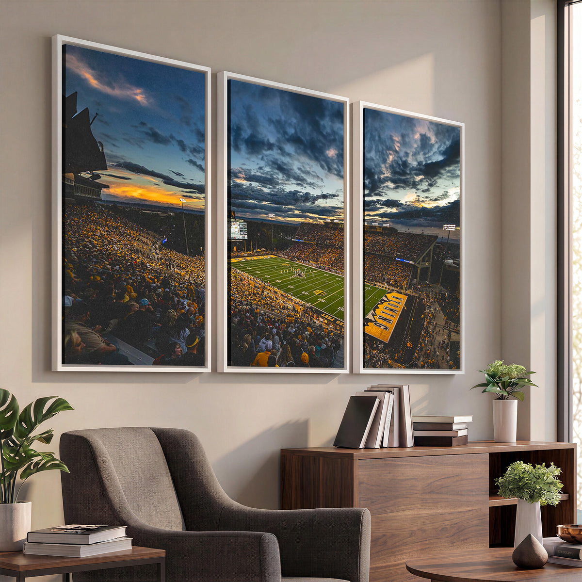 61020-MGV-CV-36X24 - University of Wyoming Cowboys Football Team Print, Laramie, Framed and Ready to Hang