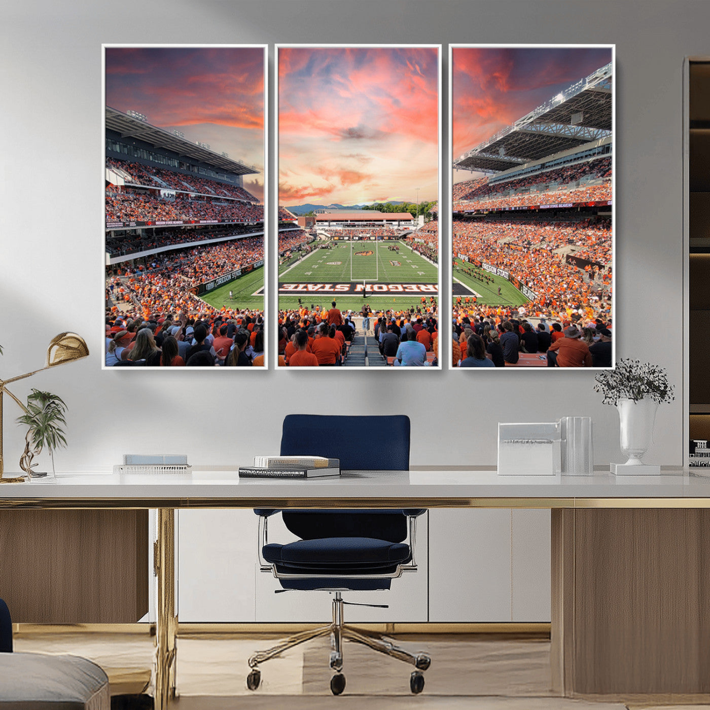 MGV-FC-48X32-3P - Oregon State Beavers Football Team Print - Corvallis Reser Stadium Wall Art Canvas Print