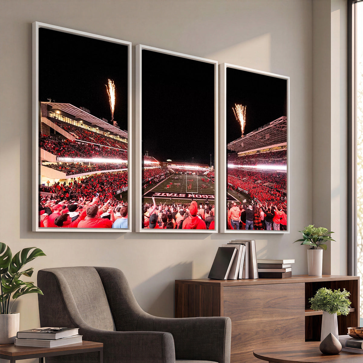 52633-MGV-CV-36X24 - Oregon State Beavers Football Team Print, Corvallis Reser, Framed and Ready to Hang